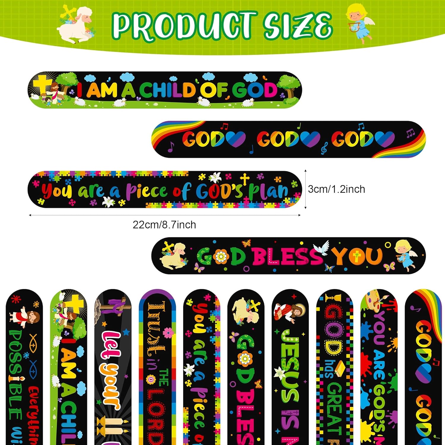 Frienda 60 pulseras religiosas con pasadores de botón Jesús te amo, pulseras cristianas de Jesús, botones de pinback para niños, regalos de fiesta