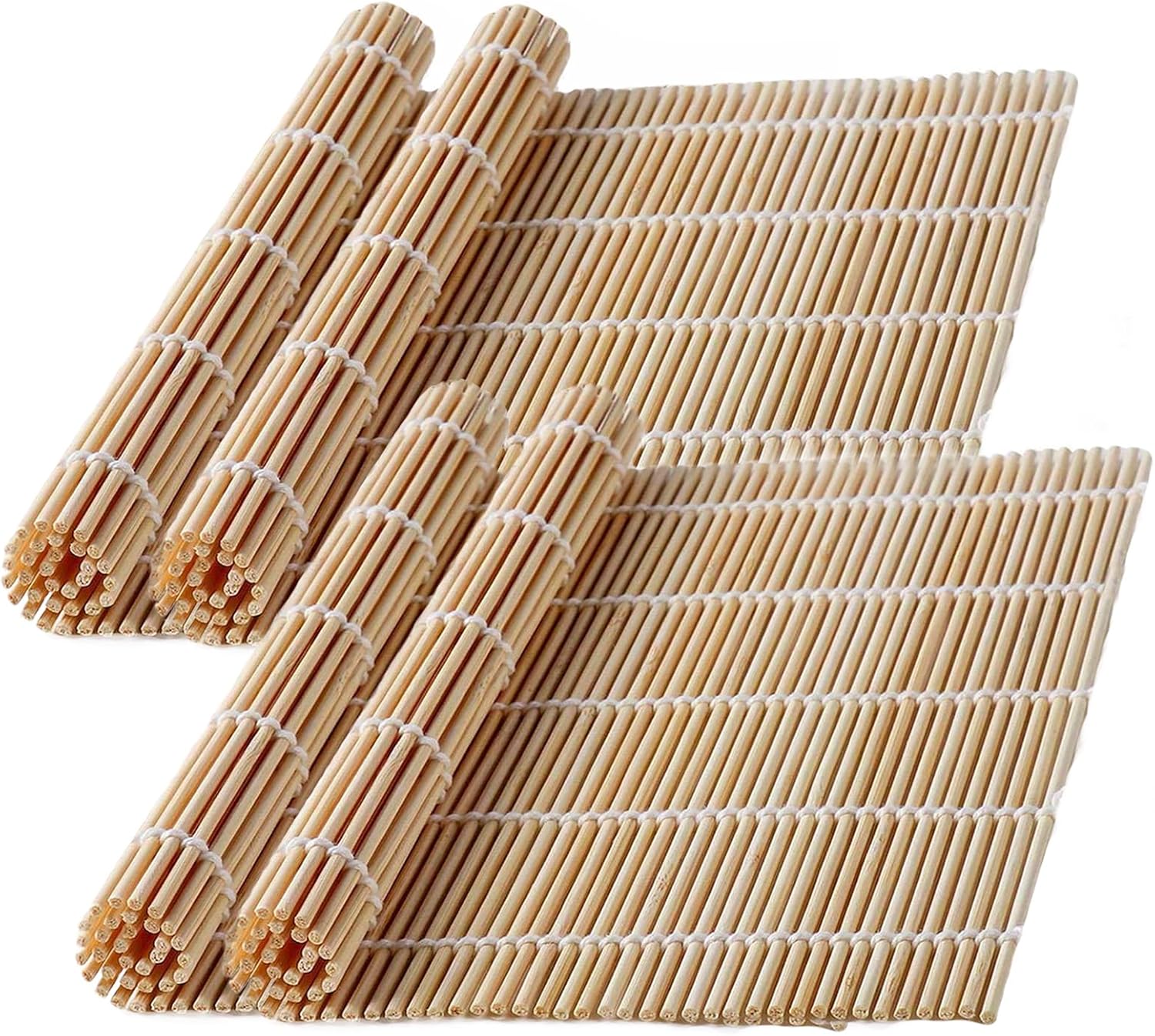 Alfombrilla de bambú para sushi, rodillo de sushi, fabricante de sushi, kit de fabricación de sushi para principiantes, 4 unidades