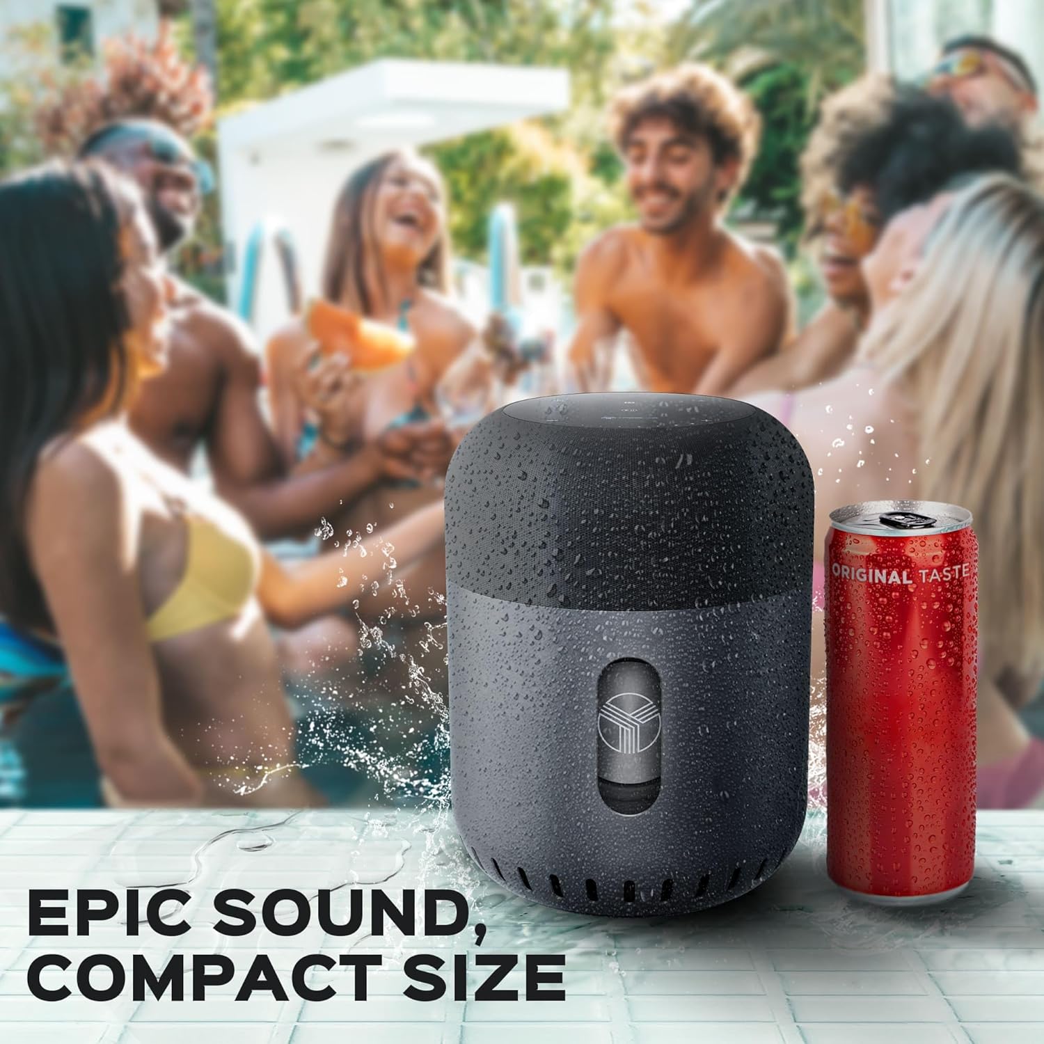 TREBLAB Altavoz Bluetooth portátil HD-360 – Potente sistema de 5 controladores con subwoofer y 8 radiadores de graves, sonido envolvente de 360 ,