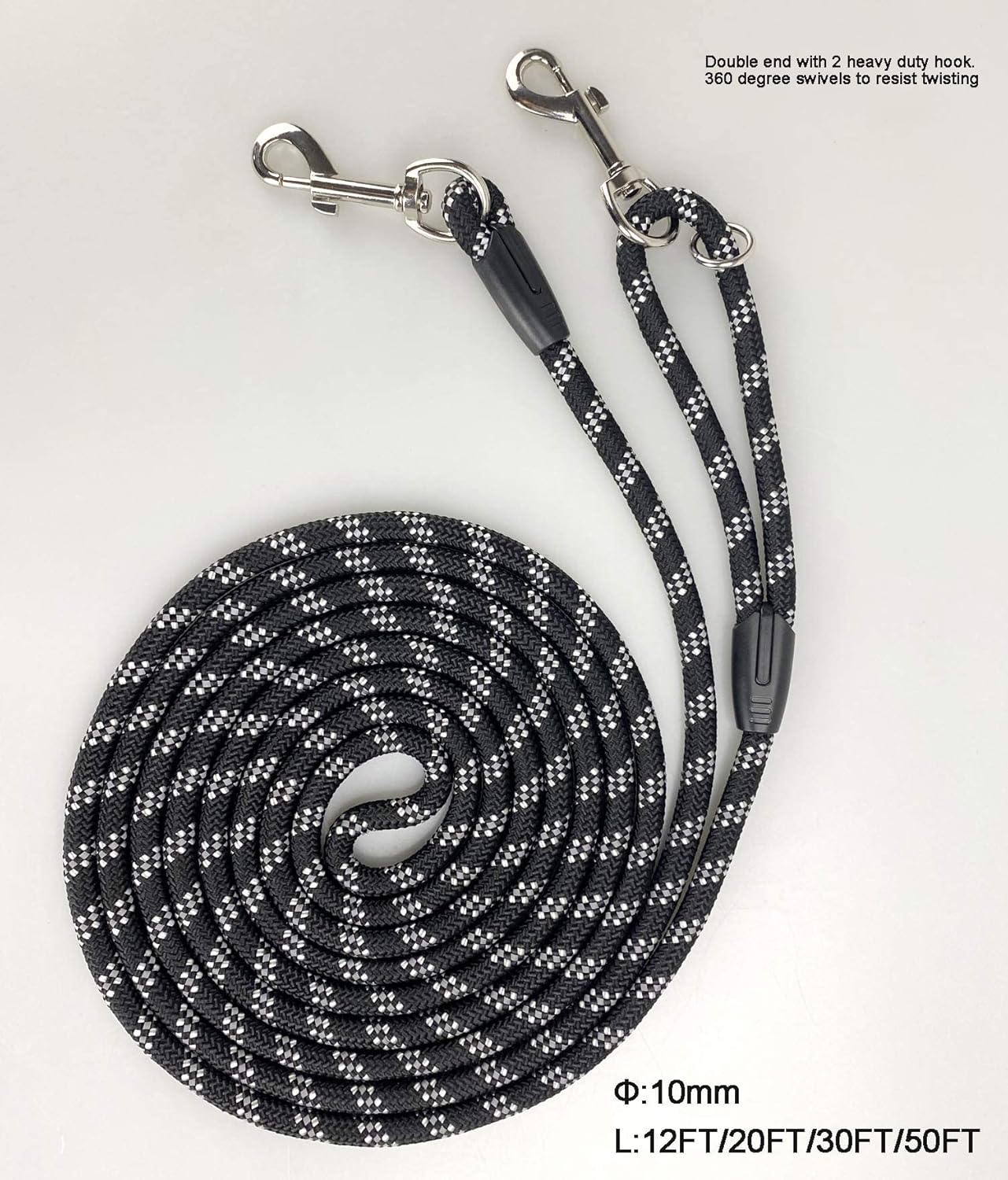 Codepets Correa de cuerda larga para perro para entrenamiento de perros, de 12, 20, 30, 50 pies, correas reflectantes para perro, correas de control