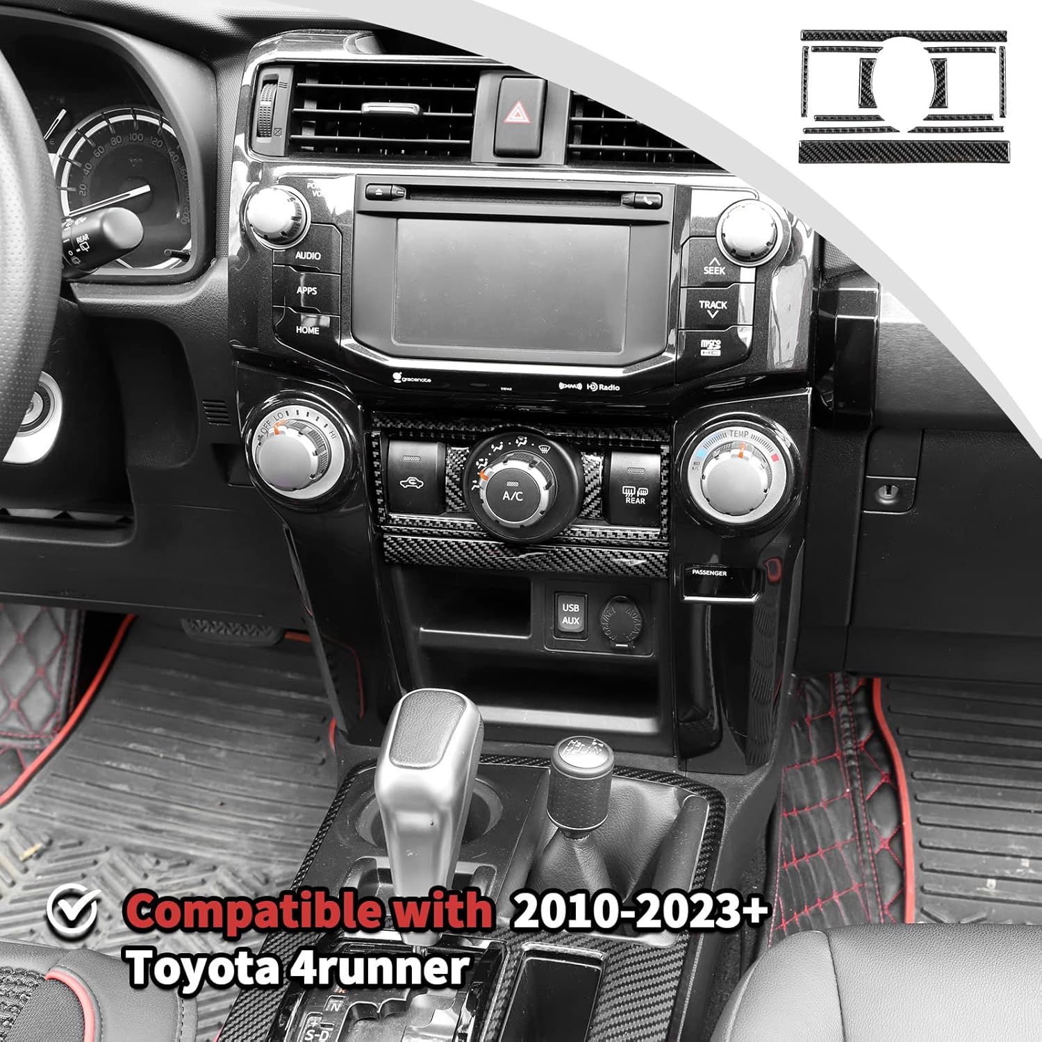 Voodonala Aire acondicionado AC Interruptor de control de clima Adhesivos decorativos de protección para Toyota 4runner Accesorios interiores