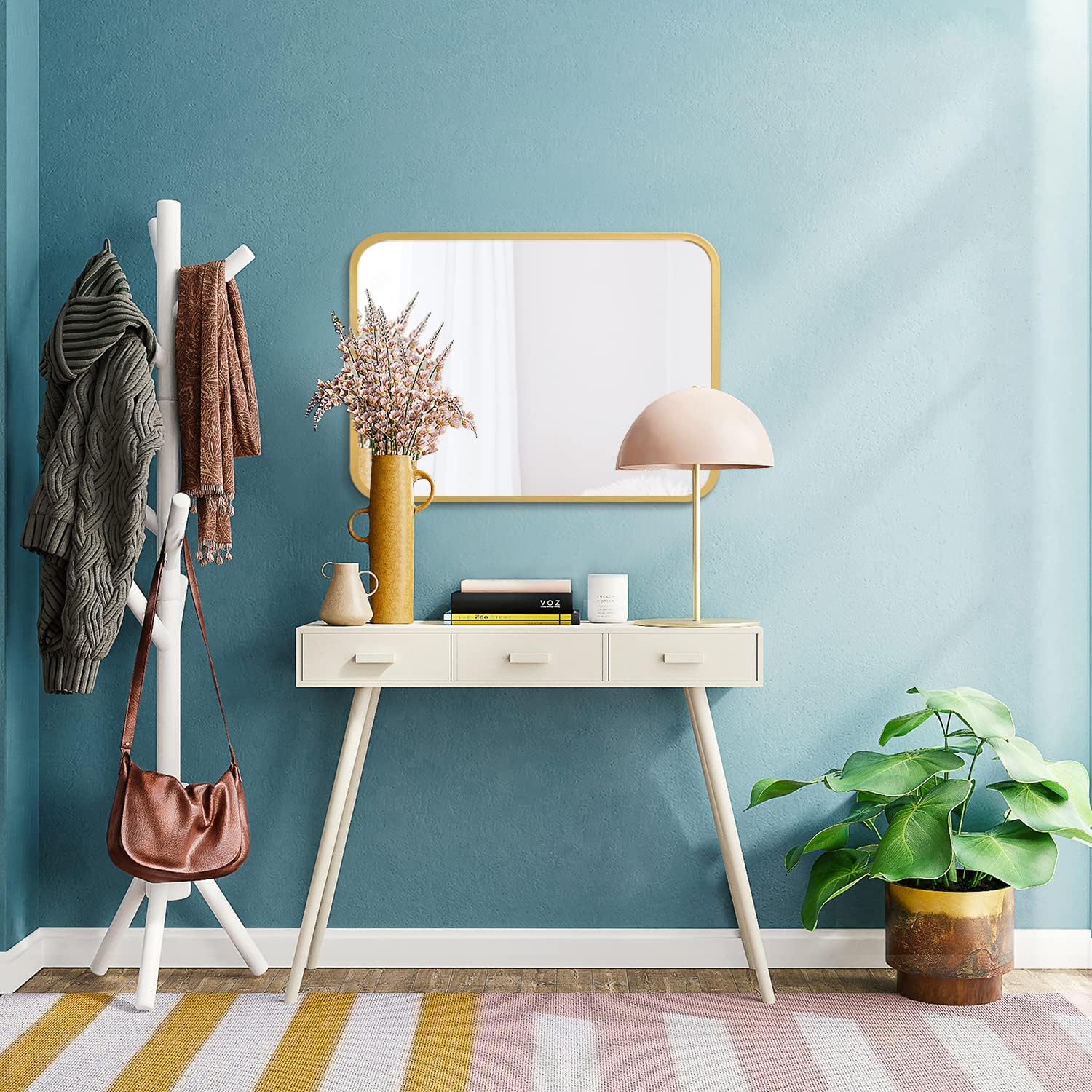 AOAOPQ Espejo de pared rectangular para colgar u horizontal, espejo decorativo para colgar en el dormitorio, sala de estar, vestidor, casa de campo,