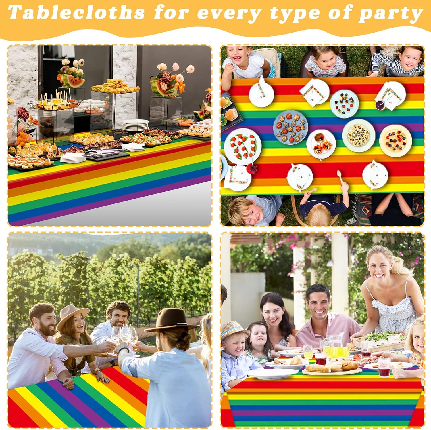 Rollo de mantel arcoíris de 52 pulgadas x 100 pies, suministros para fiesta de cumpleaños, suministros para fiesta de arcoíris, cubierta de mesa