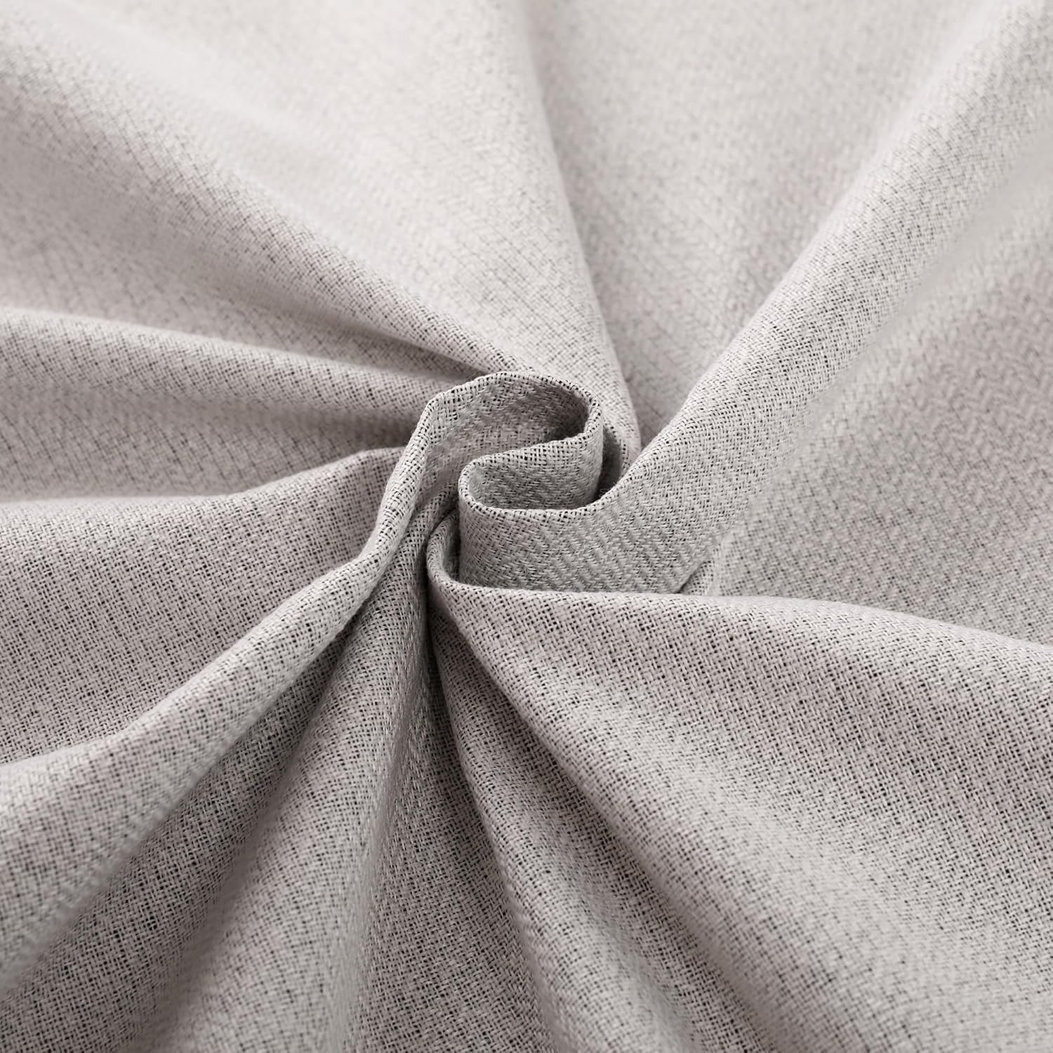 IOFRYION Cortinas texturizadas de lino 100% opacas, cortinas de ventana insonorizadas con forro gris de 3 capas, cortinas con ojales antioxidantes