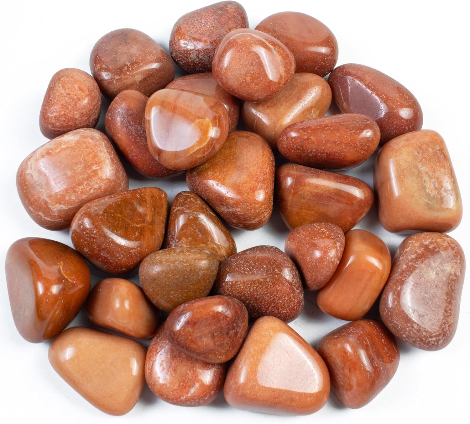 Crocon Piedras y cristales de aventurina roja de 1 libra, a granel de más de 2000 quilates, piedras pulidas, colección Rock, relleno de jarrón con