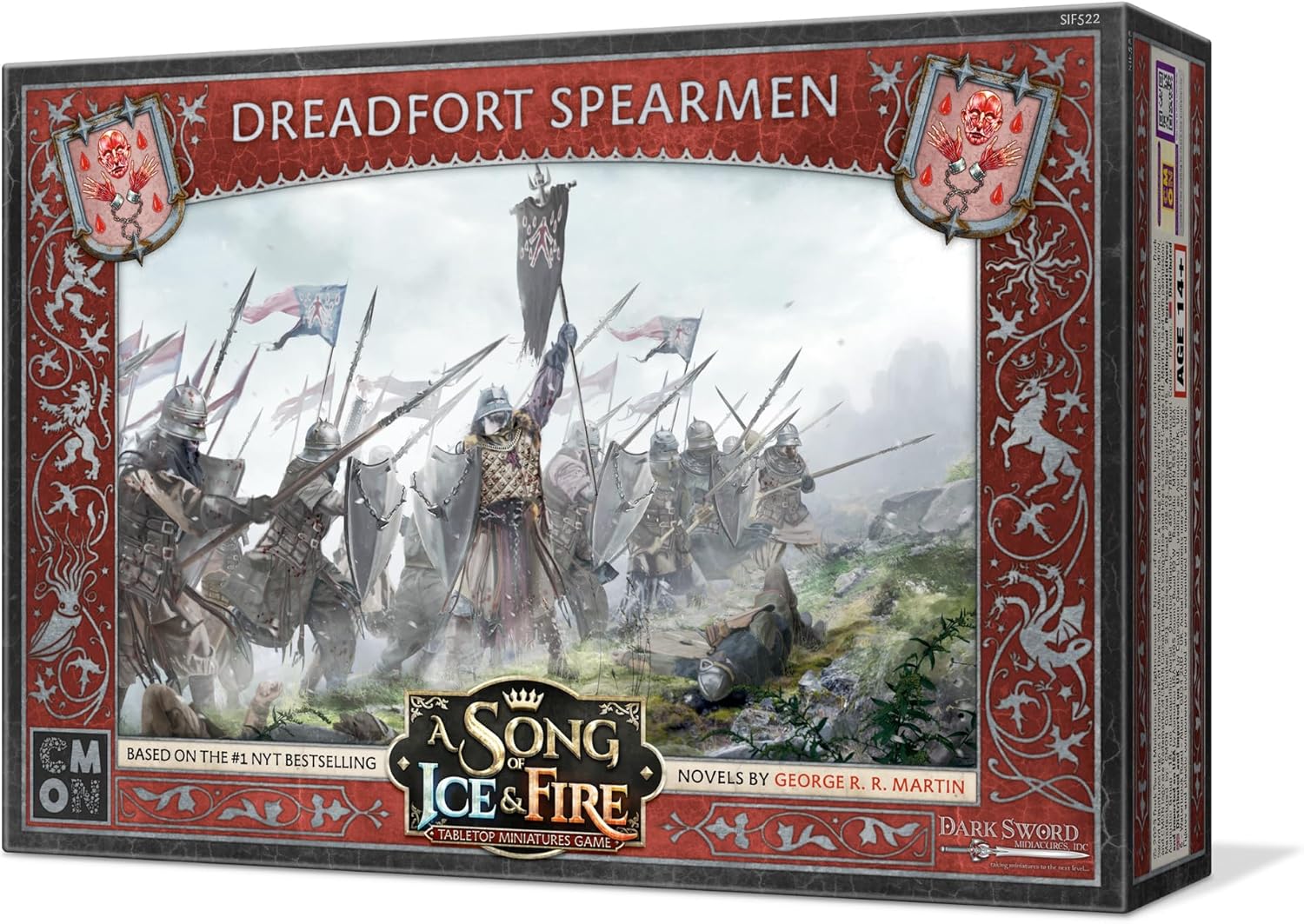CMON Una canción de hielo y fuego juego de miniaturas de mesa Dreadfort Spearmen caja de unidad  Lealtad forjada en el norte frígido, juego de