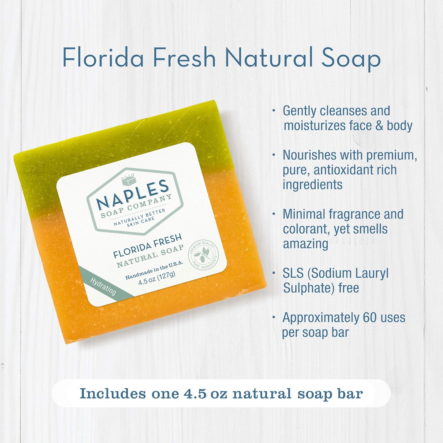 Naples Soap Company – Barra de jabón natural de manteca de karité y aceite de oliva, barra de jabón rica en antioxidantes que hidrata naturalmente