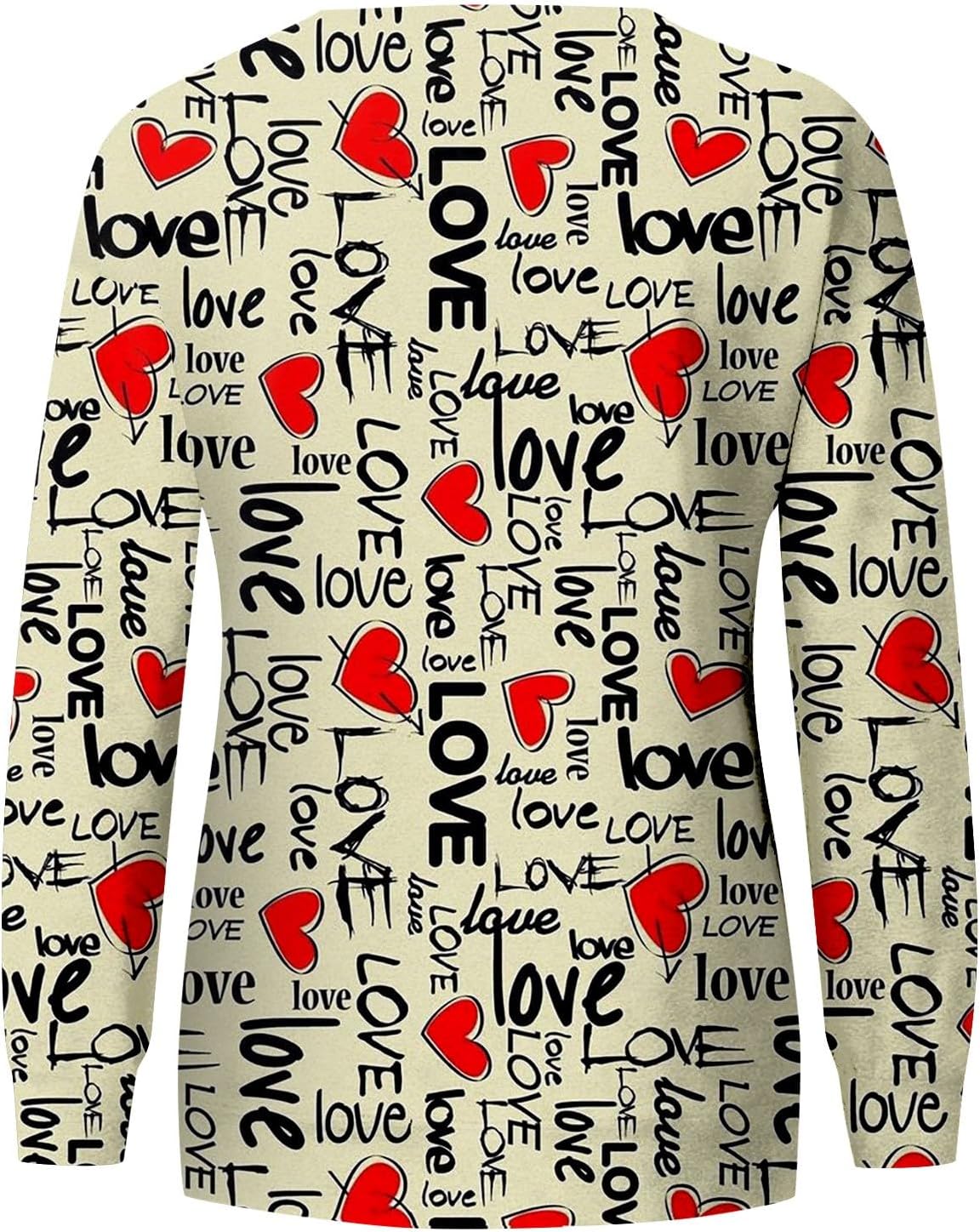 Camisas de San Valentín para mujer, manga larga, invierno y primavera, a la moda, ajuste holgado, sudaderas elegantes