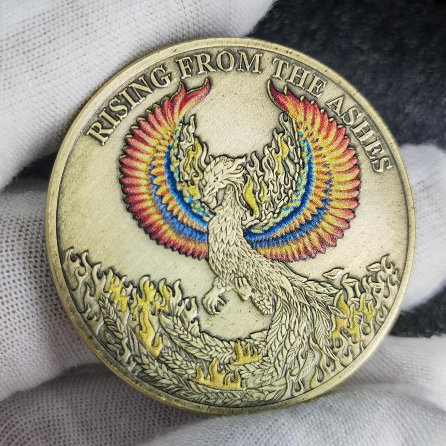 Phoenix Rising Lucky Coin Serenity Prayer Sobriety Coin Regalos sobrios para hombres o mujeres, Medallón AA de recuperación de adicciones (paquete