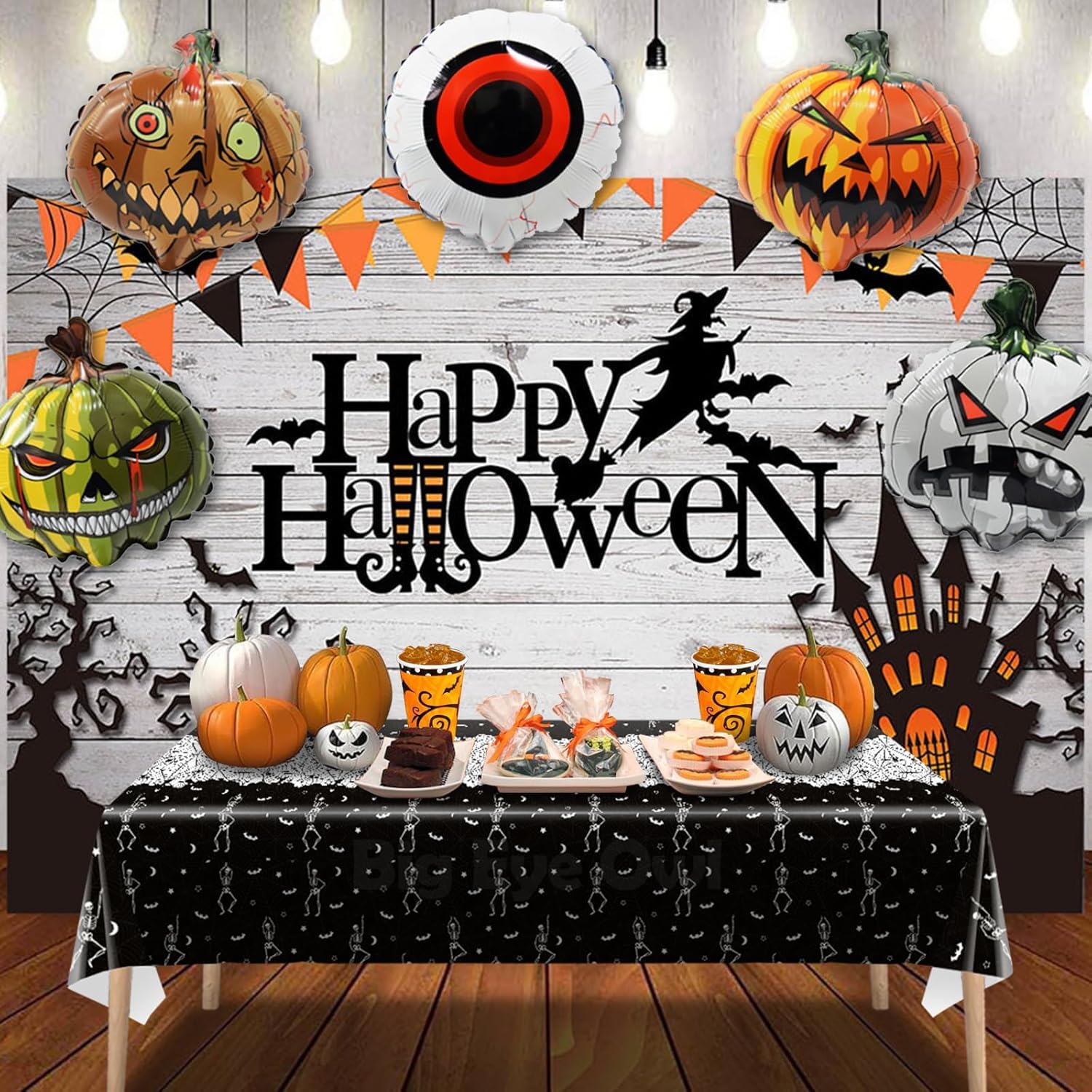 2 manteles desechables de Halloween con diseño de calavera y esqueleto, de plástico, color negro, rectangular, de vinilo, para decoración de fiestas