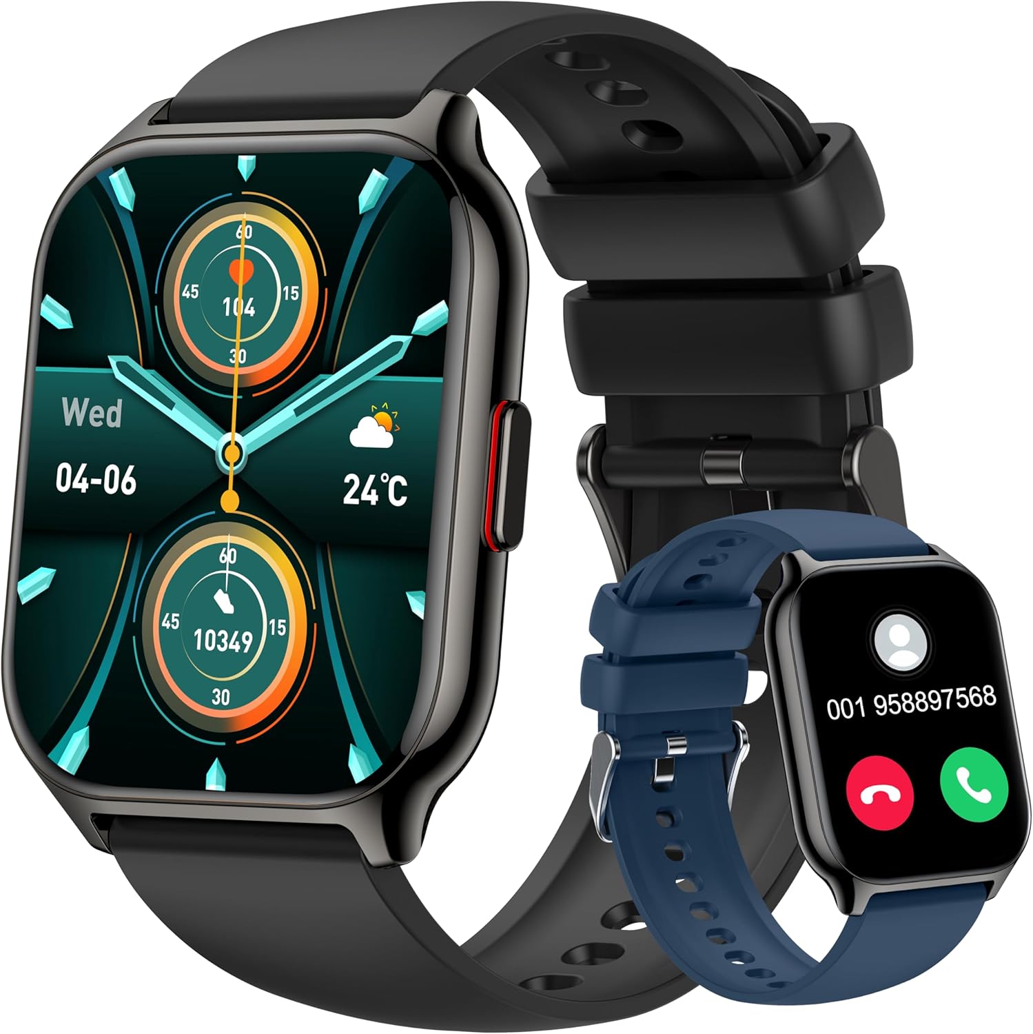 ZOSKVEE Reloj inteligente para mujeres y hombres (marcadorespuesta de llamadas), reloj de seguimiento de fitness de 2.0 pulgadas con monitor de