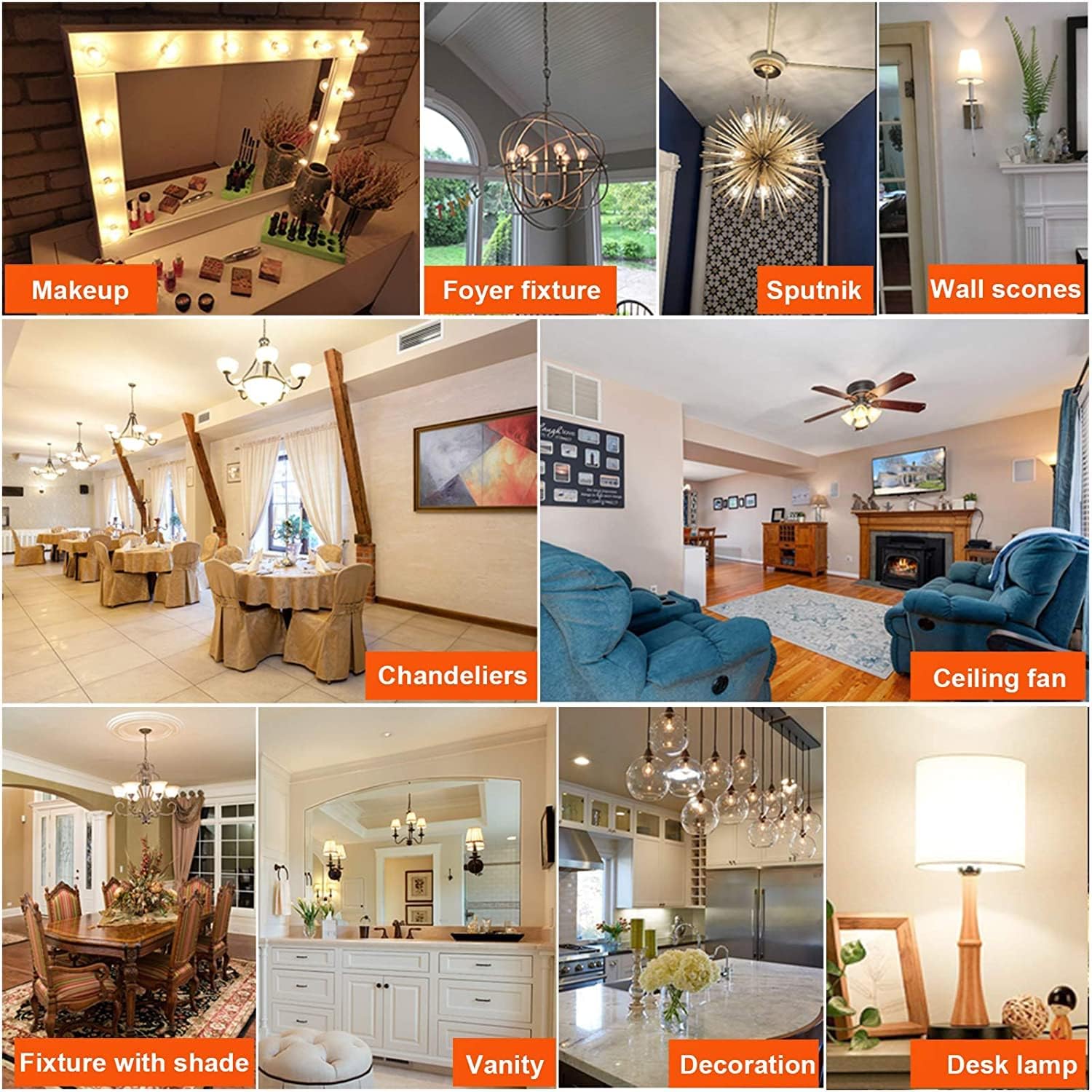 Leools Bombillas LED regulables G16.5, bombillas LED E26 Edison, 4 W igual a 40 W, 400 lúmenes, blanco suave 3000 K, bombilla de globo para