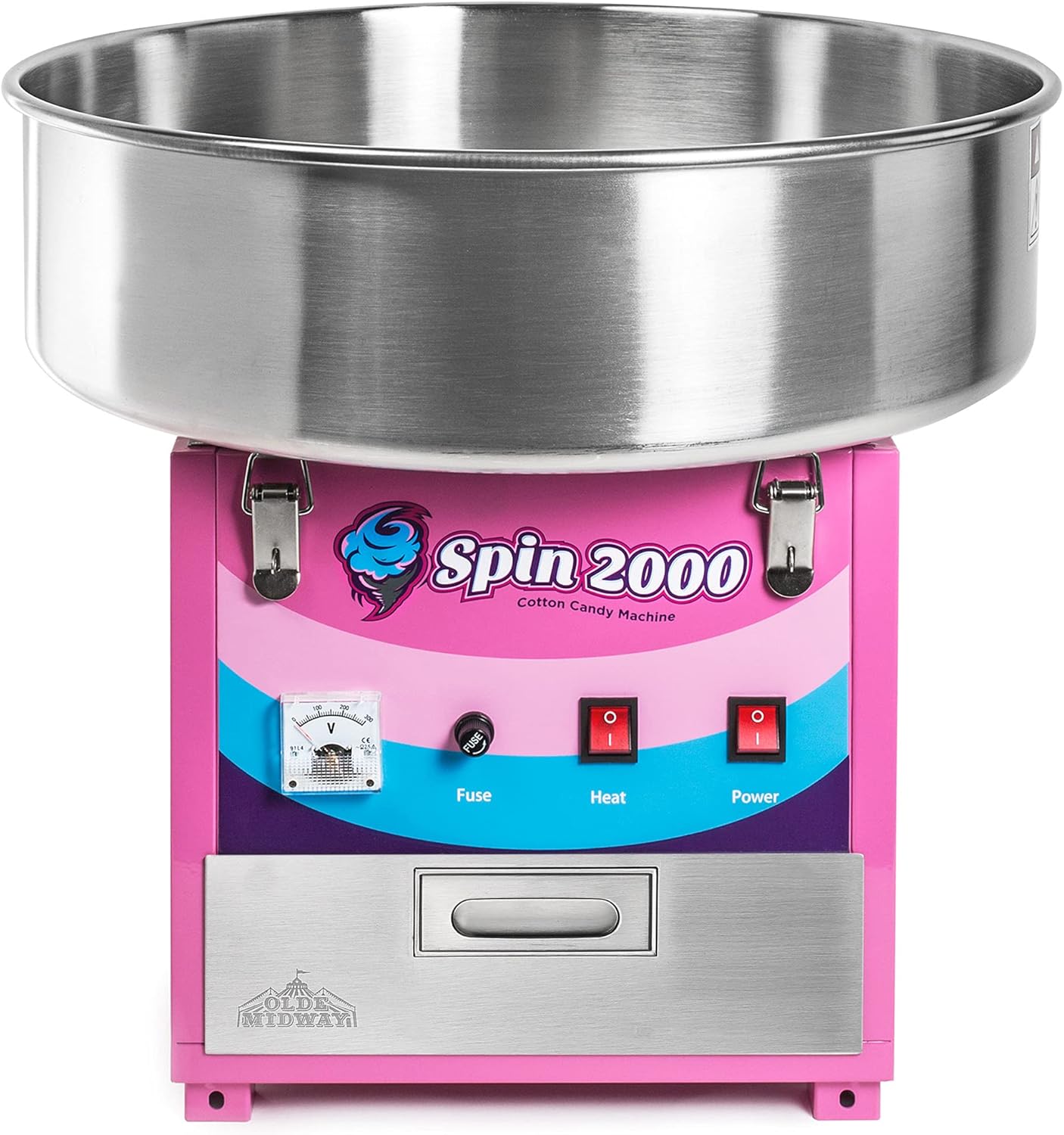 Olde Midway – Máquina comercial eléctrica para hacer algodón de azúcar y caramelo – SPIN 2000