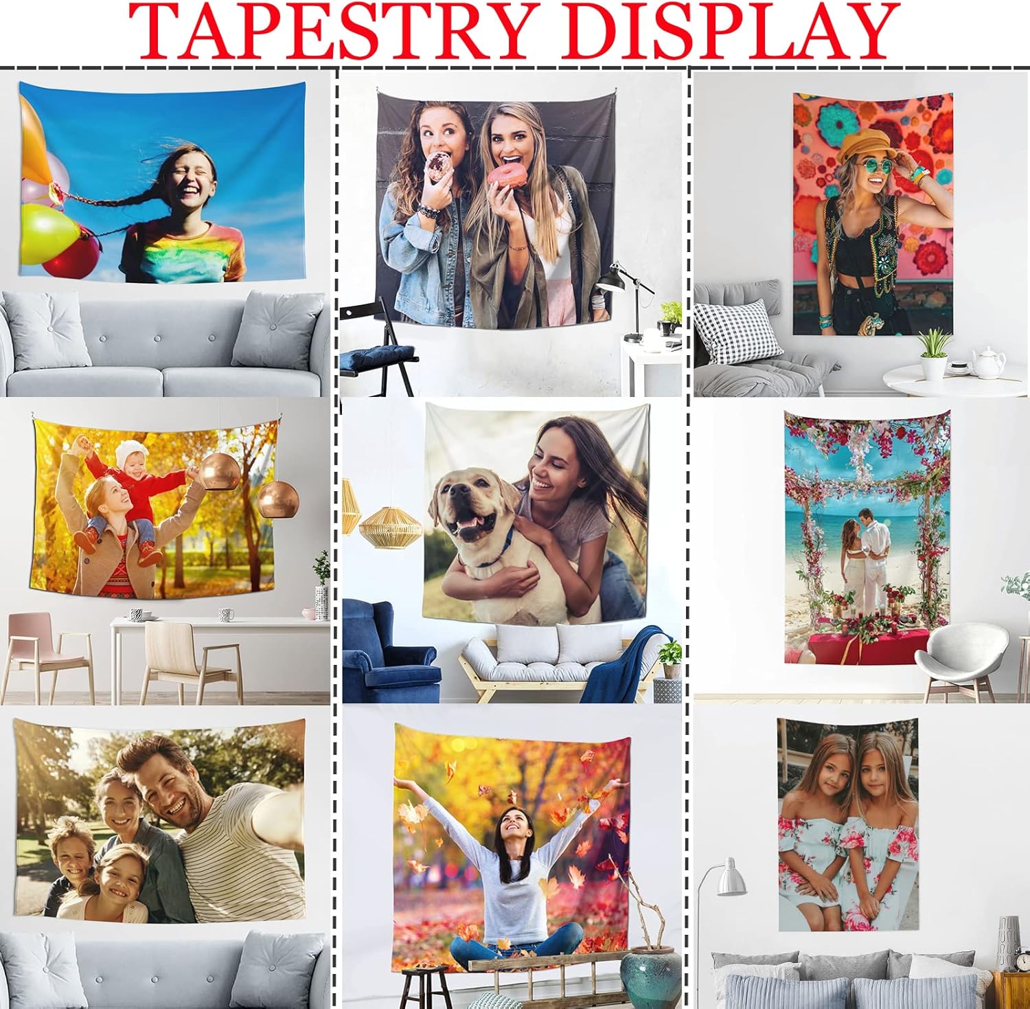 GSHUJBV Tapiz personalizado para imprimir cualquiera de tus diseños, fotografía, texto, logotipo, decoración de pared, póster para dormitorio (59 x