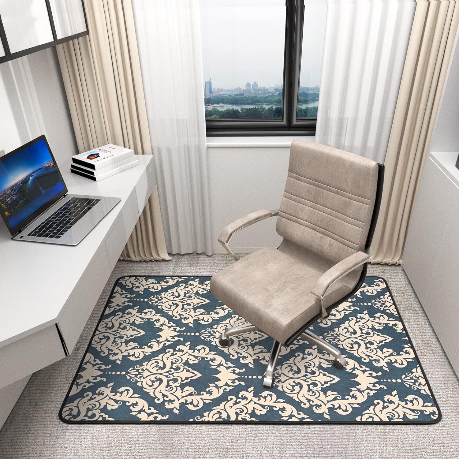 Placoot Tapete para silla de oficina para alfombras y suelos de madera dura, 48 x 36 pulgadas, tapete de piso de alta calidad, tapete para silla de