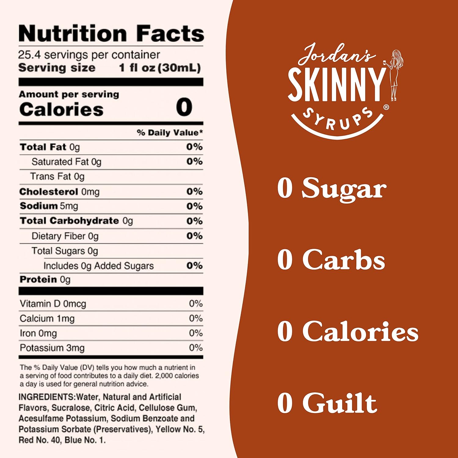 Jordan’s Skinny – Jarabe de café de jengibre sin azúcar, 25.4 onzas, Keto, sin gluten