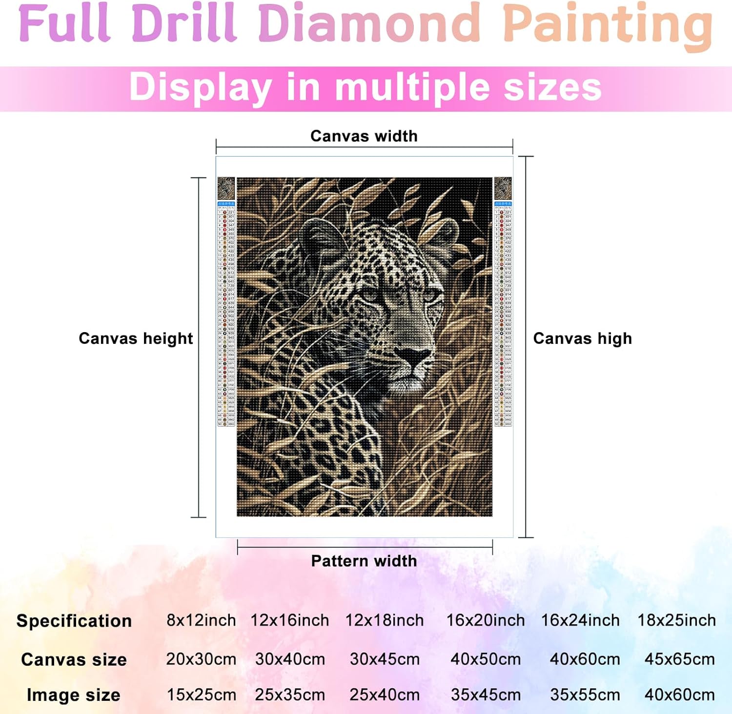 Kits de pintura de diamantes 5D para bricolaje, animales coloridos, taladro completo, kits de pintura de diamantes, arte de diamantes de animales,