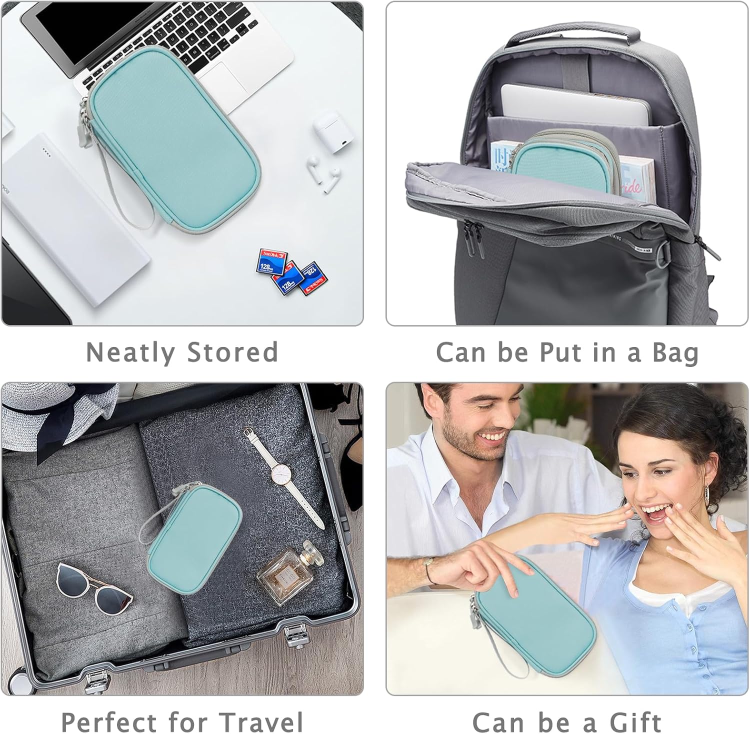 FYY Organizador electrónico, organizador de cables de viaje, bolsa de transporte para accesorios electrónicos, portátil, impermeable, doble capa,