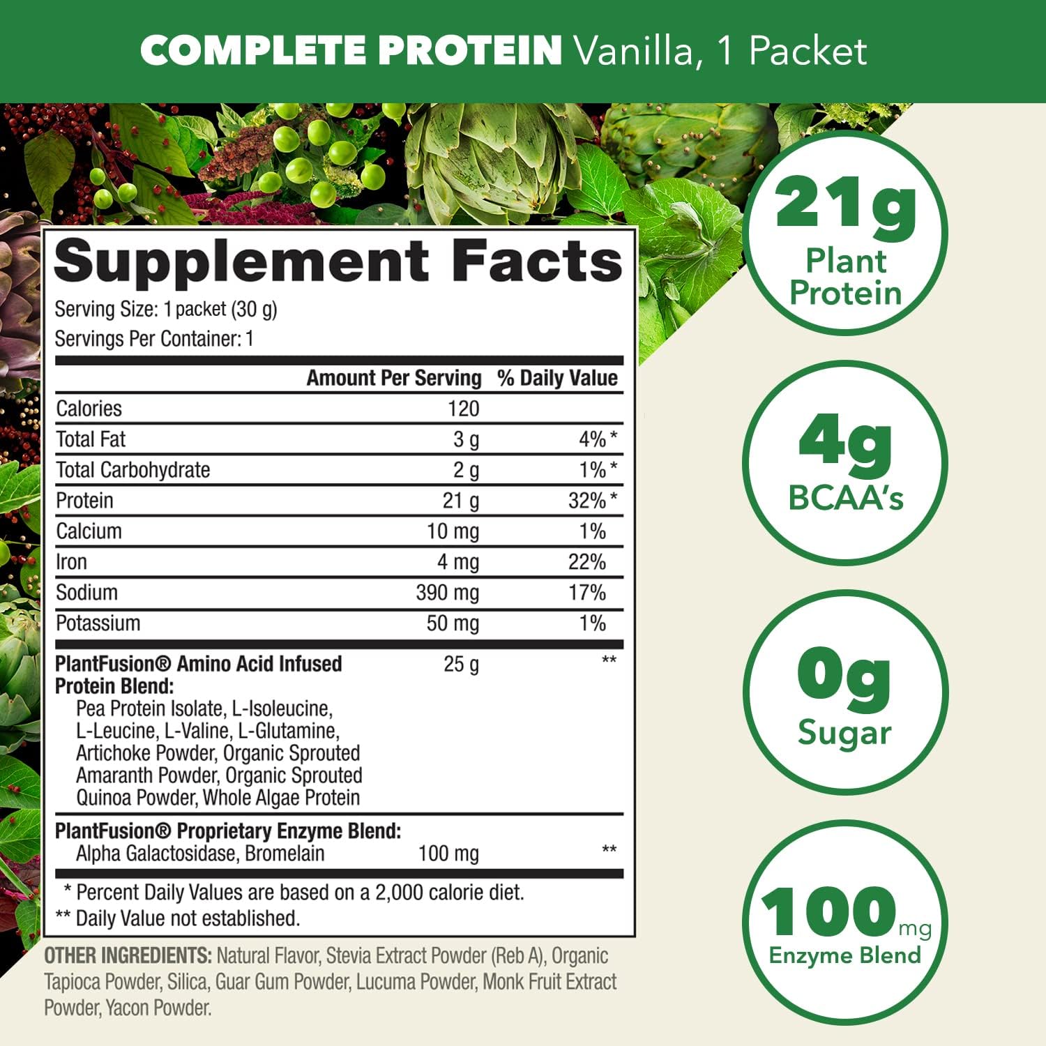 plantfusion vainilla paquetesEstuche de 1230gramos