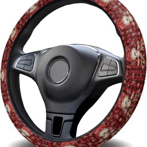 Car Steering Wheel Cover, Christmas Snowflake Elk Red Plaid Elastic Stretch Sponge Steering Wheels Protective Cover for Vehicles Trucks SUVs Car Steering Wheel Cover, Christmas Snowflake Elk Red Plaid Elastic Stretch Sponge Steering Wheels Protective Cover for Vehicles Trucks SUVs