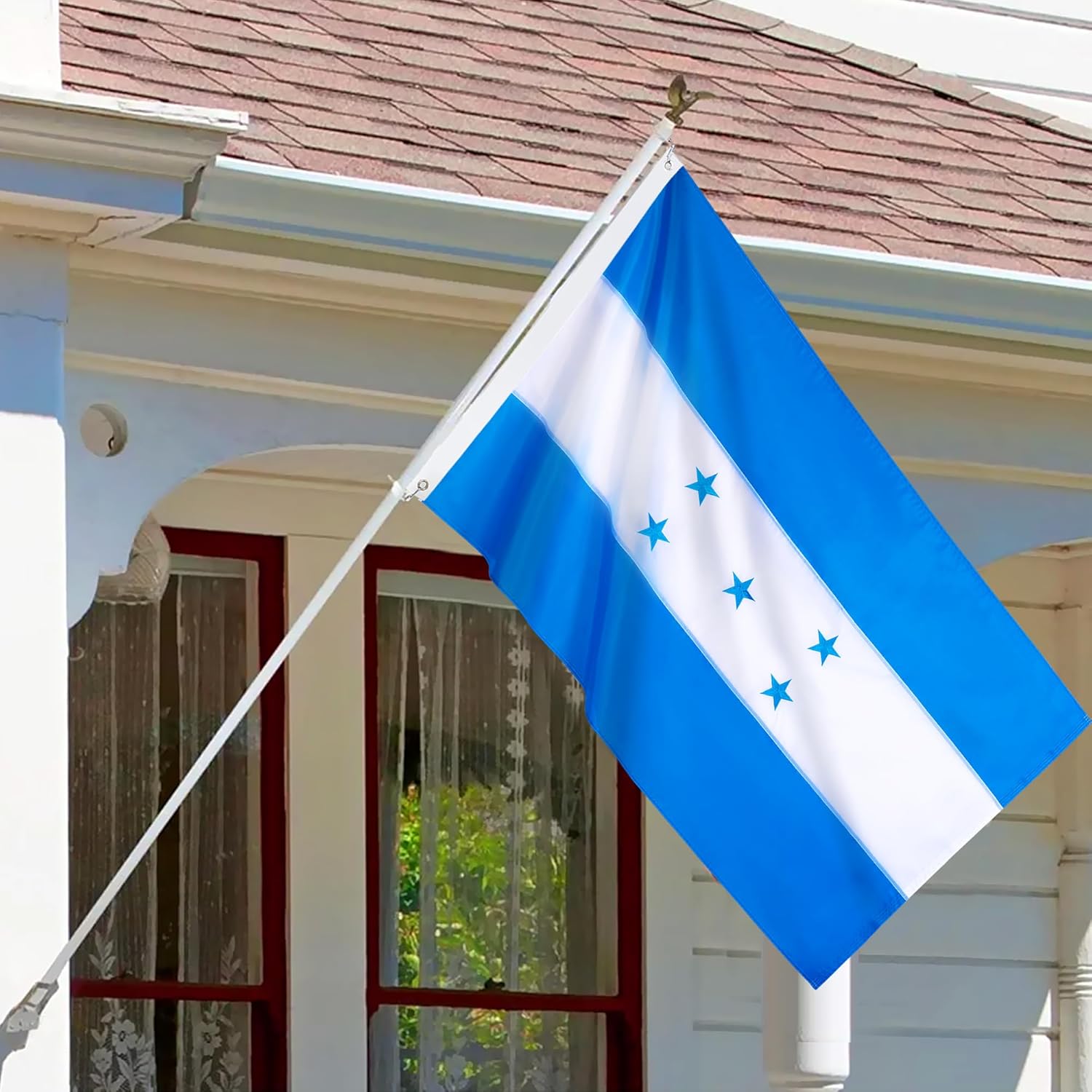 Bandera de Honduras de 3 x 5 pies para exteriores, nailon resistente, rayas cosidas, a prueba de decoloración, de larga duración, bandera nacional