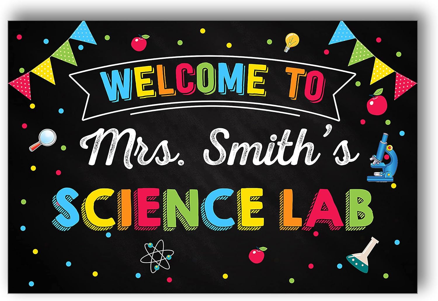 Anna Flora Póster de clase de laboratorio de ciencias, decoración personalizada para profesores para aula, impresiones escolares, letrero de