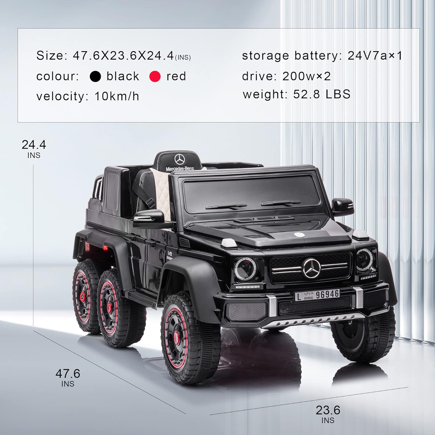 ccko Auto eléctrico para niños, vehículo eléctrico para niños de 24 V 200 W, auto eléctrico Mercedes-Benz con licencia para niños con amortiguador