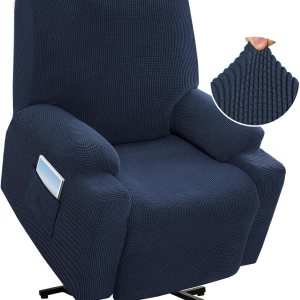 H.VERSAILTEX Funda elástica para sillón reclinable, funda para silla reclinable de elevación eléctrica, ajustable estándar, grande, con bolsillo H.VERSAILTEX Funda elástica para sillón reclinable, funda para silla reclinable de elevación eléctrica, ajustable estándar, grande, con bolsillo
