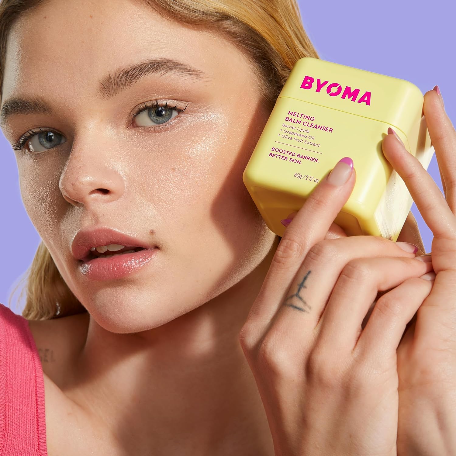 BYOMA Limpiador facial de bálsamo derretido, bálsamo limpiador suave para reparación de barreras cutáneas, lavado facial de triple ceramida para