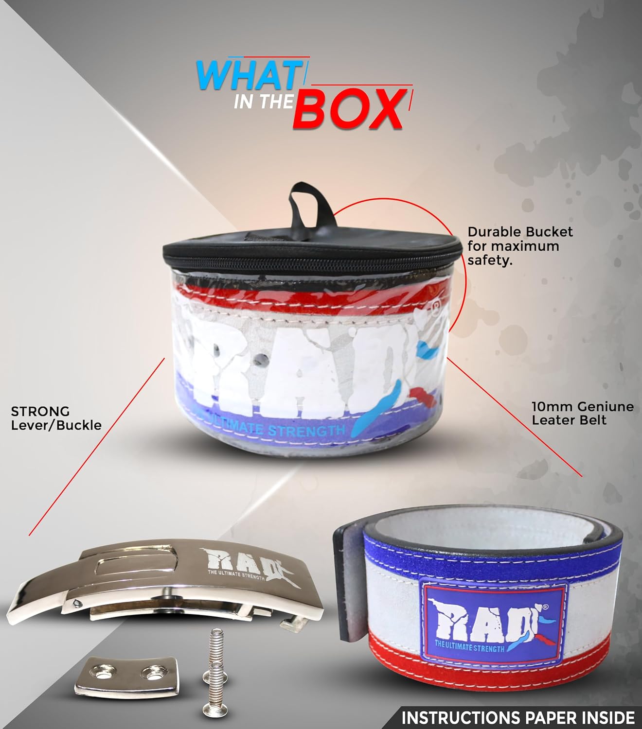 RAD – Cinturón de levantamiento de pesas para hombres y mujeres, levantamiento de pesas, correa de palanca de 0.39410 mm