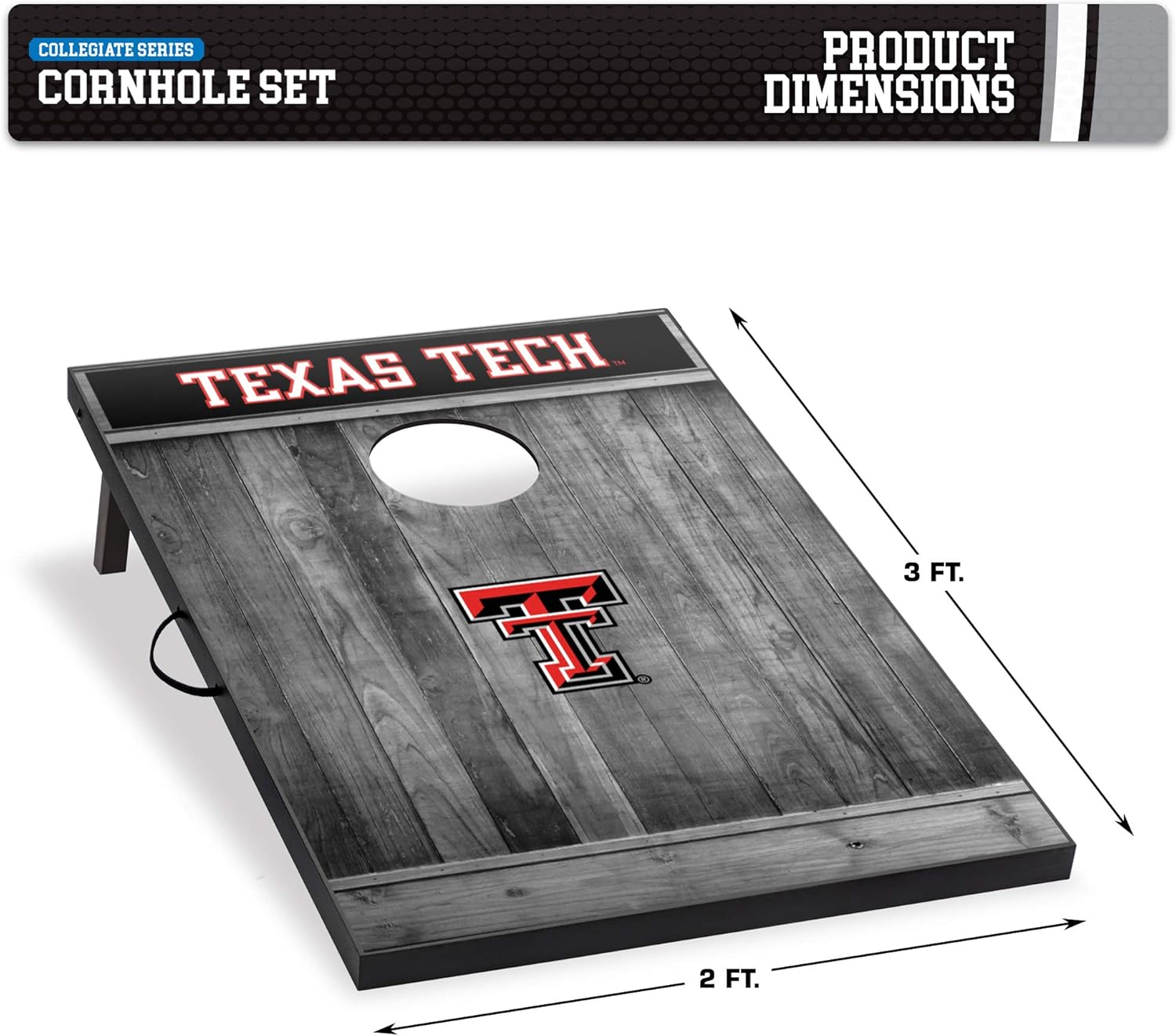 Wild Sports Juego de Cornhole de madera MDF NCAA de 2’x3′
