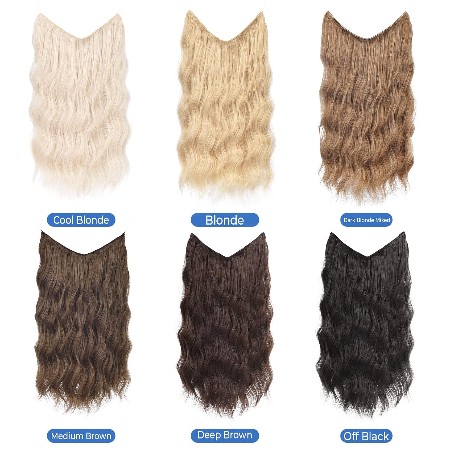 YOGFIT Extensiones de cabello con banda de corona, 1 vía ajustable, tamaño rizado, ondulado, extensiones secretas invisibles para mujeres