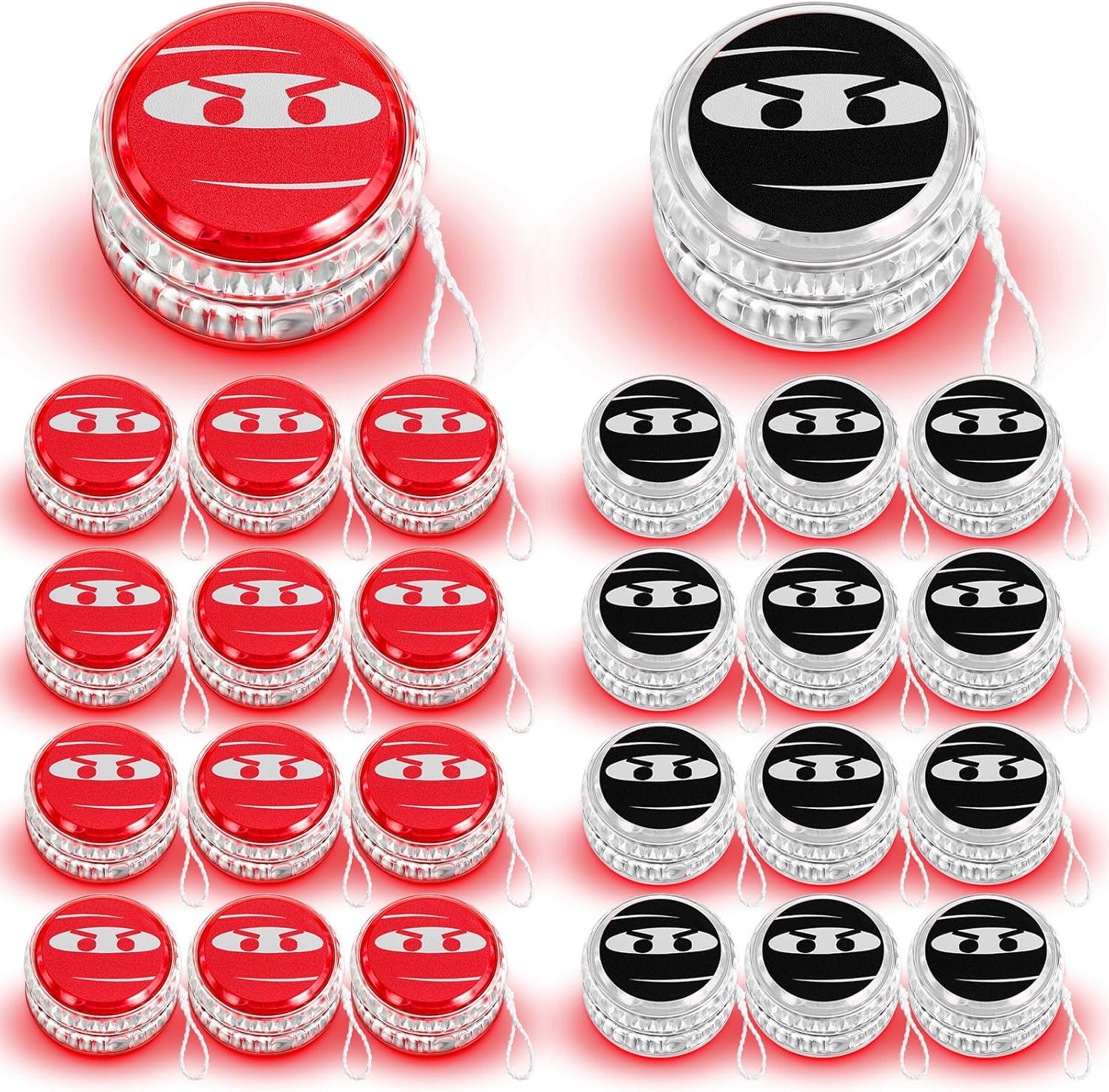 24 piezas Ninja Yo Yo Bulk Ninja Party Favores LED Yo Yo Bola Responsive para Principiantes de Halloween Bolsas de Regalos para Niños Regalos de