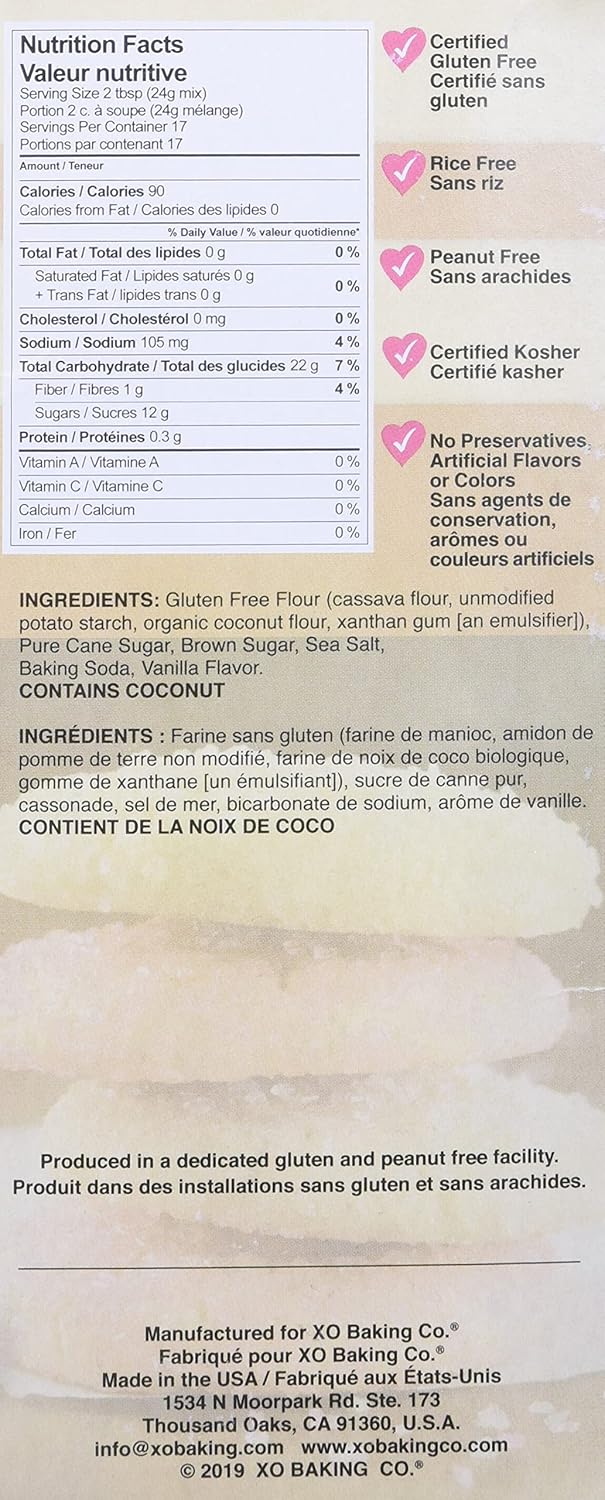 XO Baking Co. Mezcla de galletas de azúcar, mezcla de masa de galletas de azúcar sin OMG, galletas de cumpleaños y vacaciones (paquete de 6) (14.4
