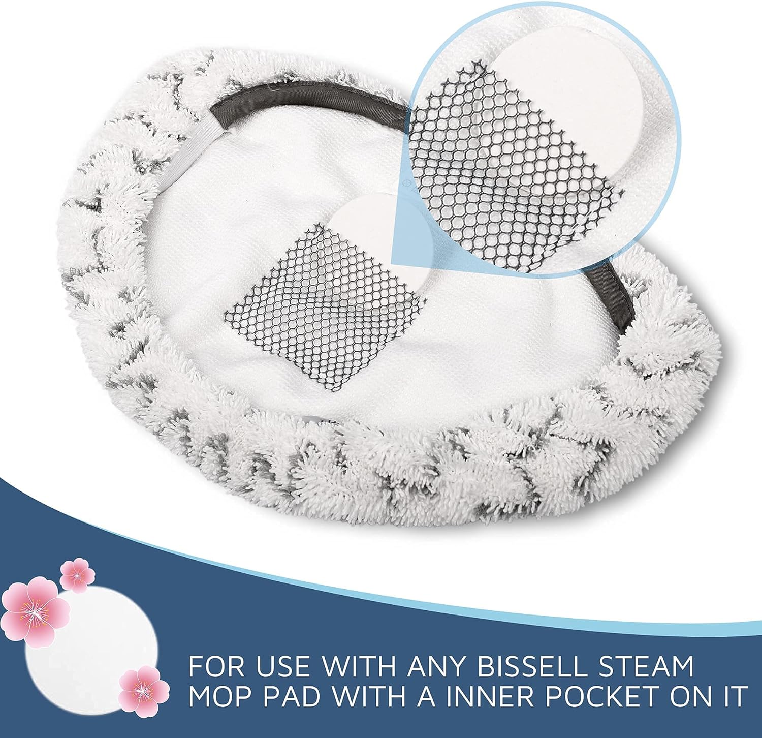 F Flammi – Juego de 6 almohadillas para fregona de vapor + 24 discos aromáticos para Bissell PowerFresh Vac & Steam Mop 2747A y Symphony Vac & Steam