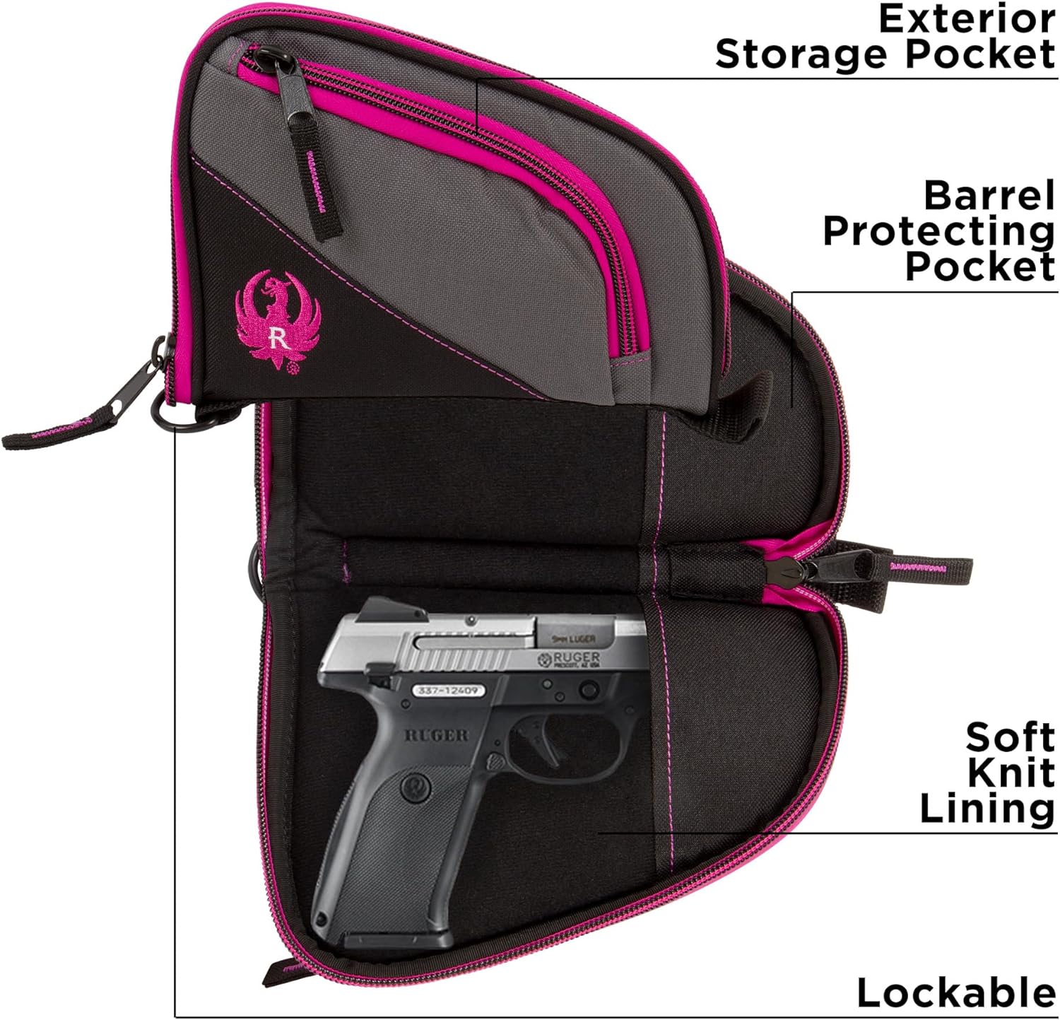 Allen Company Ruger Tucson – Funda para pistola para mujer, negrogrisorquídea, 8 pulgadas
