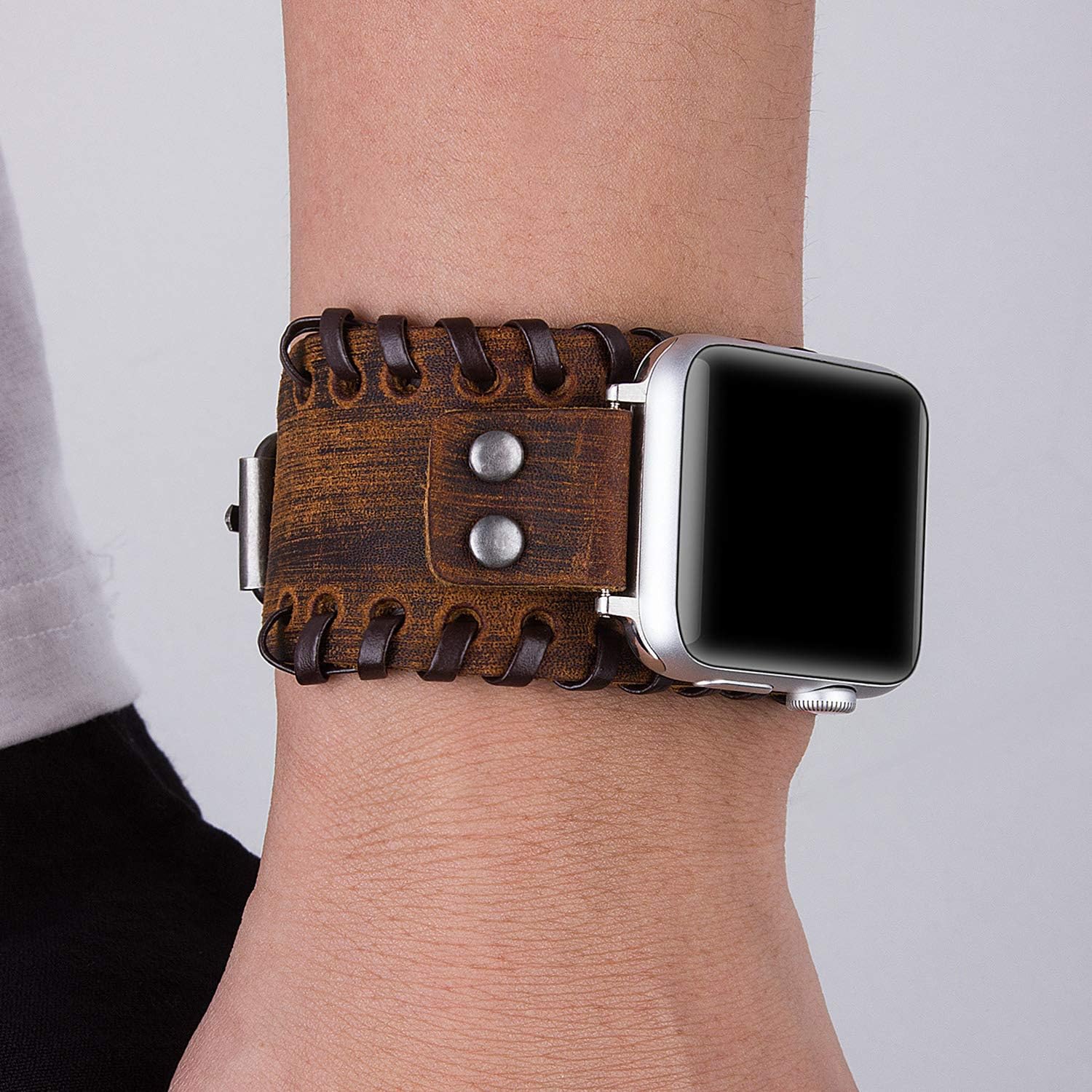 Compatible con Apple Watch Ultra SE Series 8 7 6 5 4 3 1.496 in 1.575 in 1.614 in 1.654 in 1.732 in 1.772 in 1.929 in Correa unisex retro nórdico