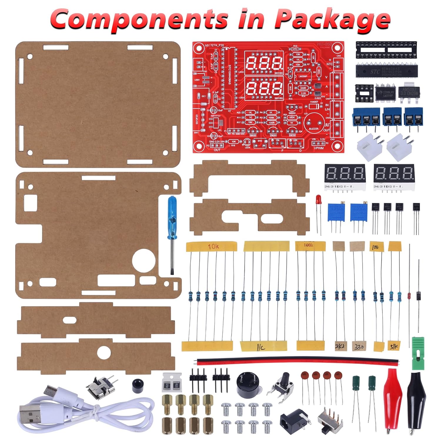 MiOYOOW Kit de práctica de soldadura, generador de señal ajustable PWM, probador de corriente de voltaje, kit de proyecto electrónico, pantalla LED,