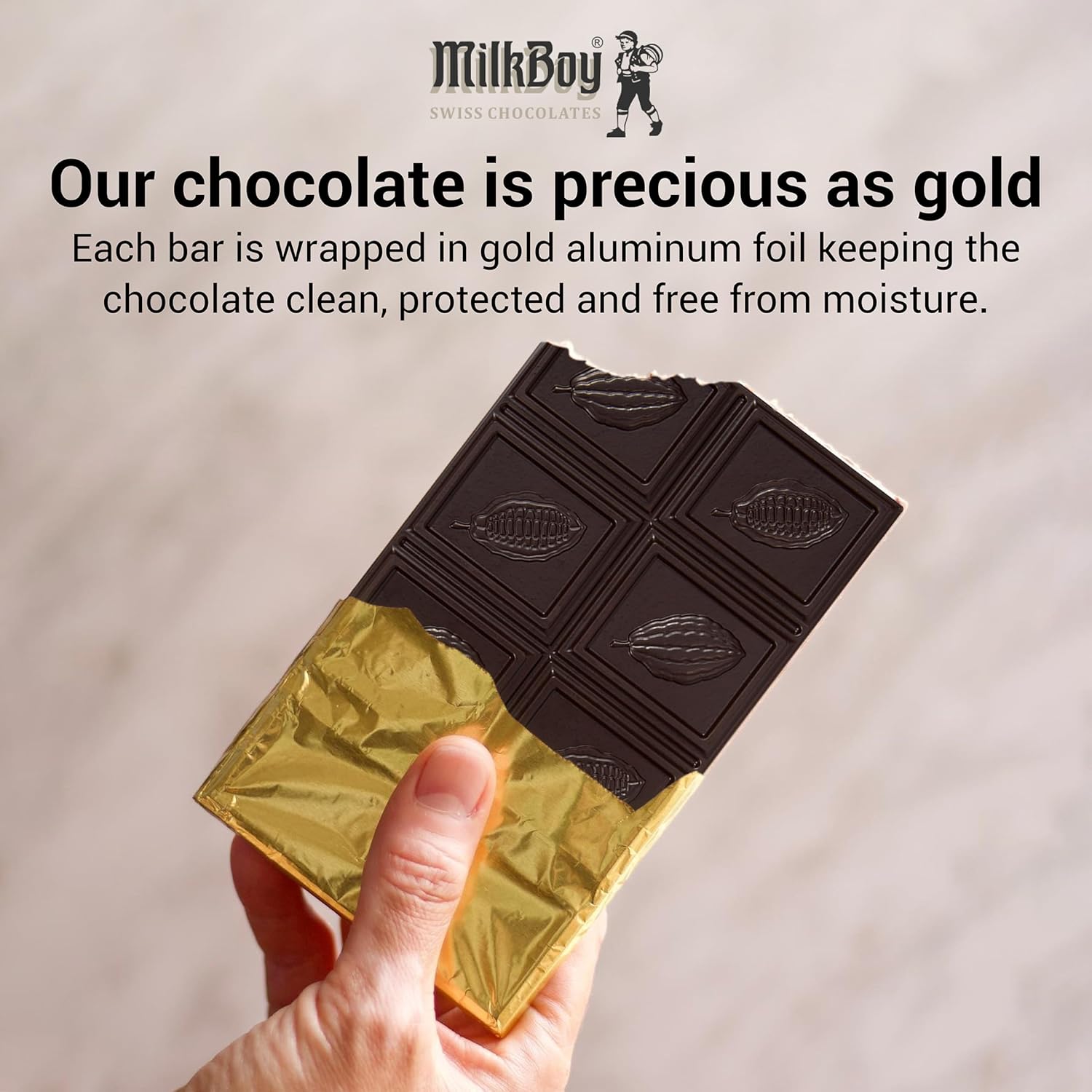 Milkboy Swiss Crispy Mint Dark Chocolates  Barras de chocolate de cacao oscuro 72% naturales  Hecho en Suiza  Sin lácteos  Vegano  Sin gluten  Sin