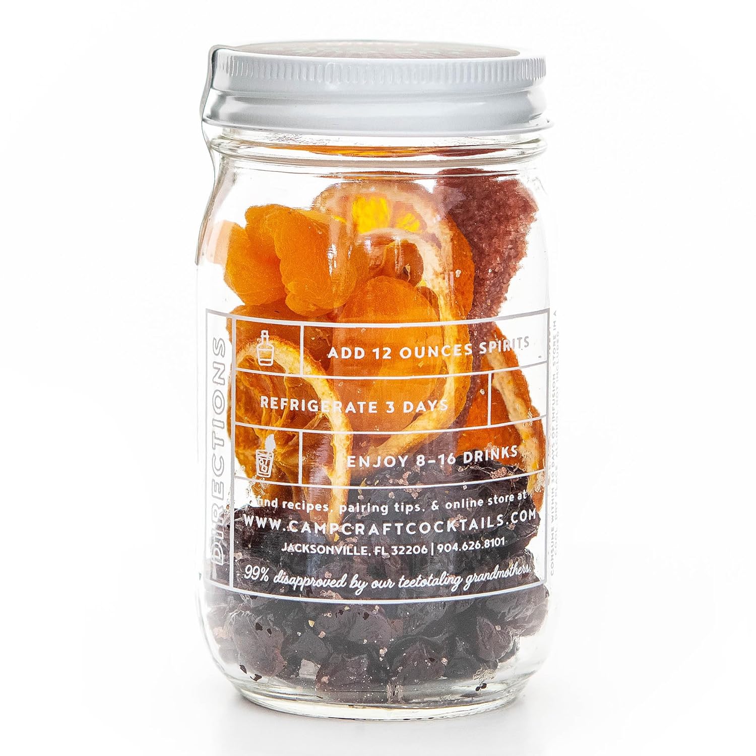 Camp Craft – Mezcla de cóctel The Old Fashioned  Kit de infusión de mezcla de bebidas prémium con frutas deshidratadas, hierbas y azúcar vegano,