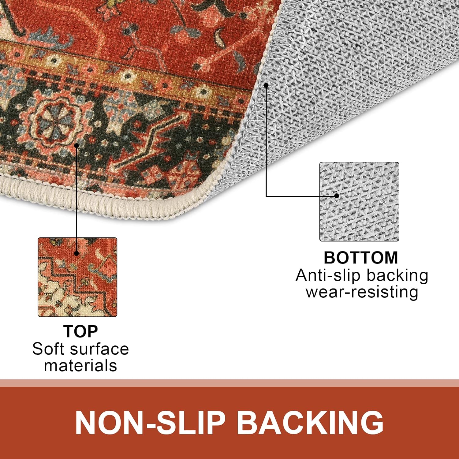 Collive Tapete retro para puerta de interior, antideslizante, lavable, absorbe rápidamente, tapetes de bienvenida, tapetes de pelo bajo, alfombra de