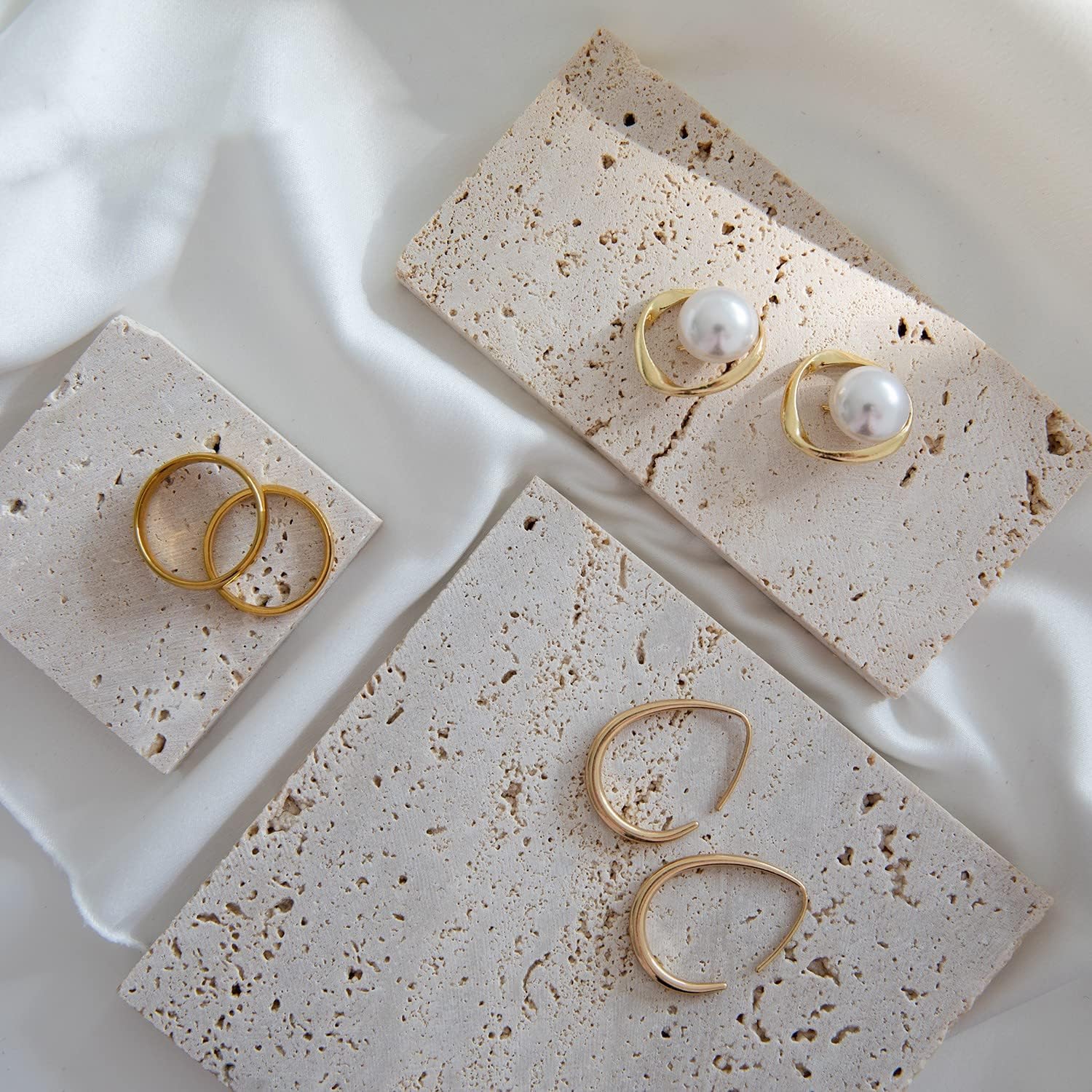 GISELA D Accesorios para fotos, adornos de piedra natural, bandeja de almacenamiento de cosméticos, lápices labiales, joyas, decoración de tiro,