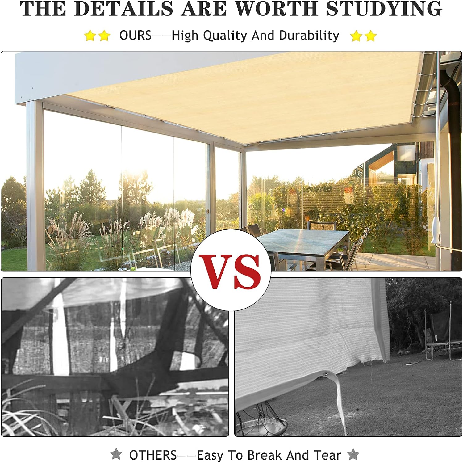 ABOSUN Parasol para exteriores, 10 x 20 pies, pérgola, cubierta y sombrilla de patio trasero con protección UV, material de HDPE resistente al