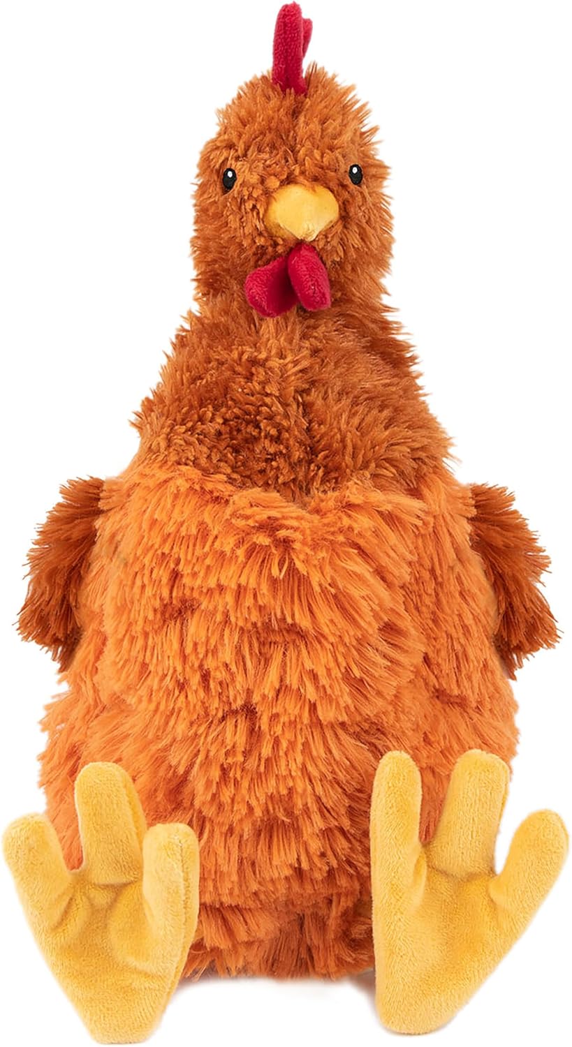 Best Pet Supplies Juguetes de peluche de pollo arrugado para juegos interactivos, cachorros y adultos mayores, forma colorida de juguete de pollo,