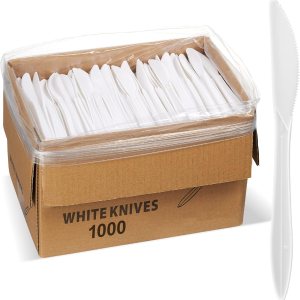 1,000 cuchillos desechables de plástico a granel negro de peso medio cubiertos desechables de plástico 1,000 cuchillos desechables de plástico a granel negro de peso medio cubiertos desechables de plástico