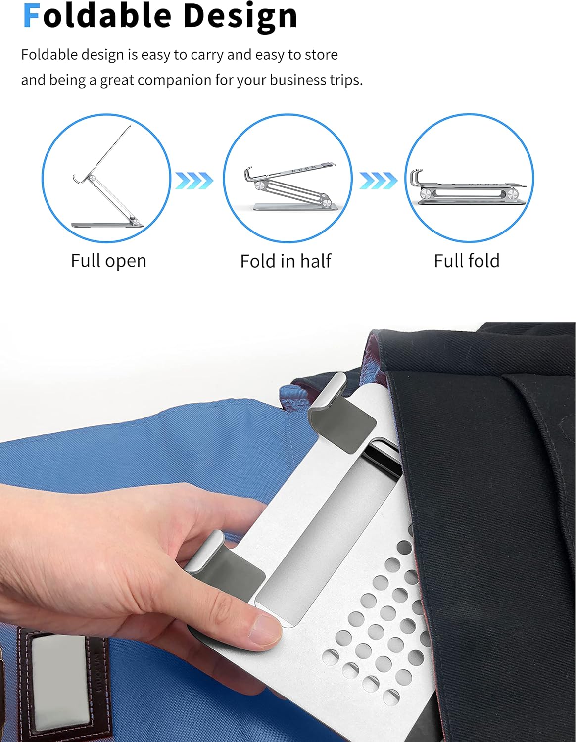 ALASHI Soporte para tablet para escritorio, soporte ajustable multiángulo, diseño ergonómico portátil plegable, elevador de tableta de metal premium