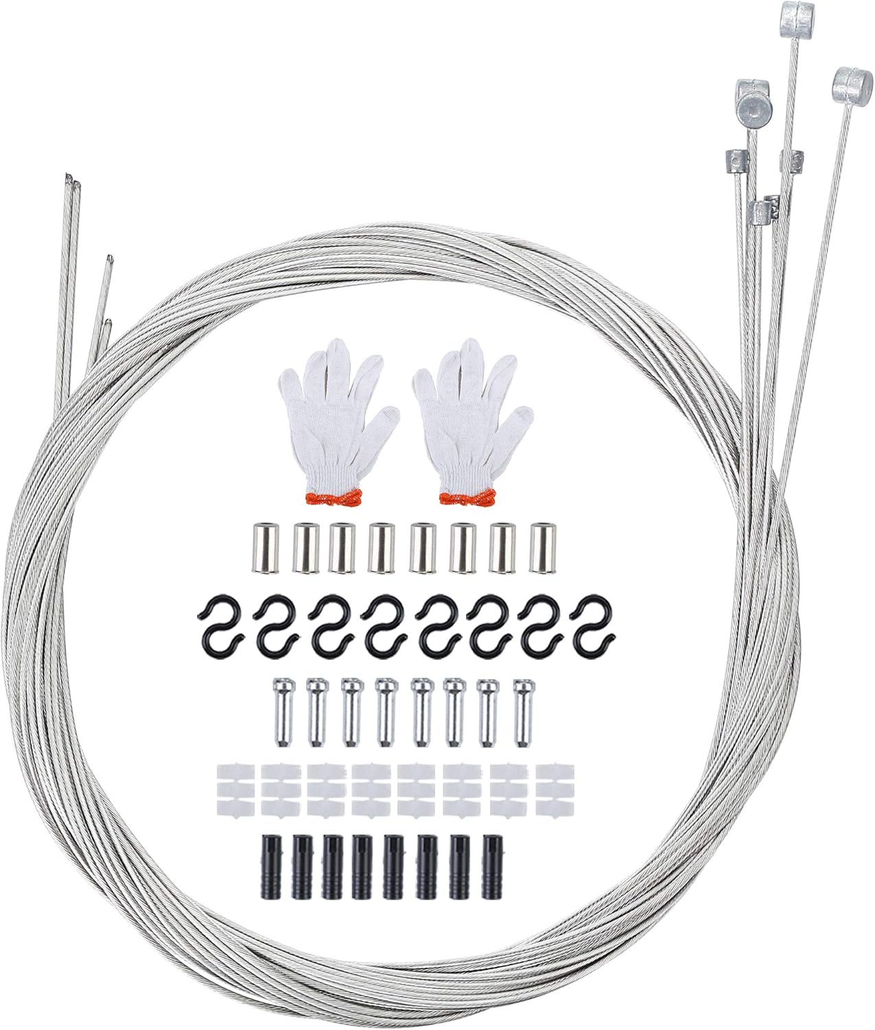 Juego de 2 cables de freno de bicicleta de montaña, cable de cambio universal para bicicleta de montaña, incluye 40 piezas de repuesto interior