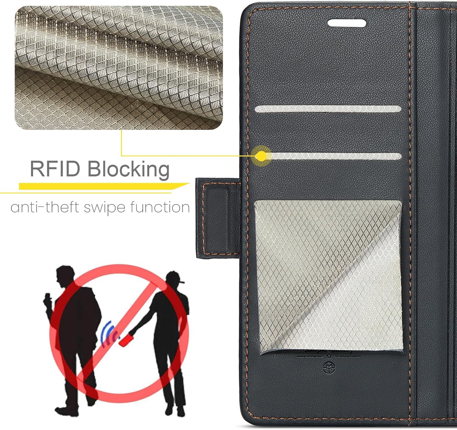 Funda para Google Pixel 8 Pro, bloqueo RFID Funda de piel sintética tipo cartera con tarjetero y soporte para tarjetas, funda de teléfono a prueba