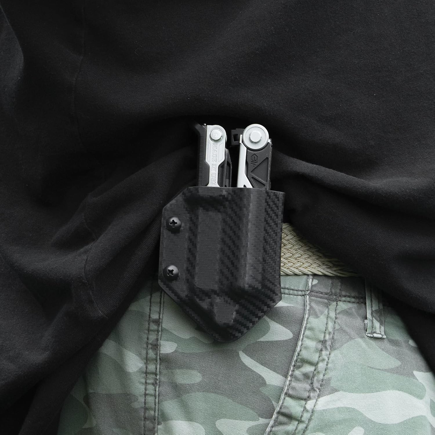 Clip & Carry Kydex Funda multiherramienta para Gerber Center-Drive con soporte de sidecar opcional  Fabricado en Estados Unidos (multiherramienta y