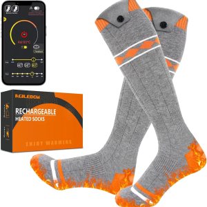 Calcetines calefactables para hombres y mujeres, 5000 mAh recargable, calcetines de calefacción eléctrica con 3 ajustes de calefacción y aplicación Calcetines calefactables para hombres y mujeres, 5000 mAh recargable, calcetines de calefacción eléctrica con 3 ajustes de calefacción y aplicación
